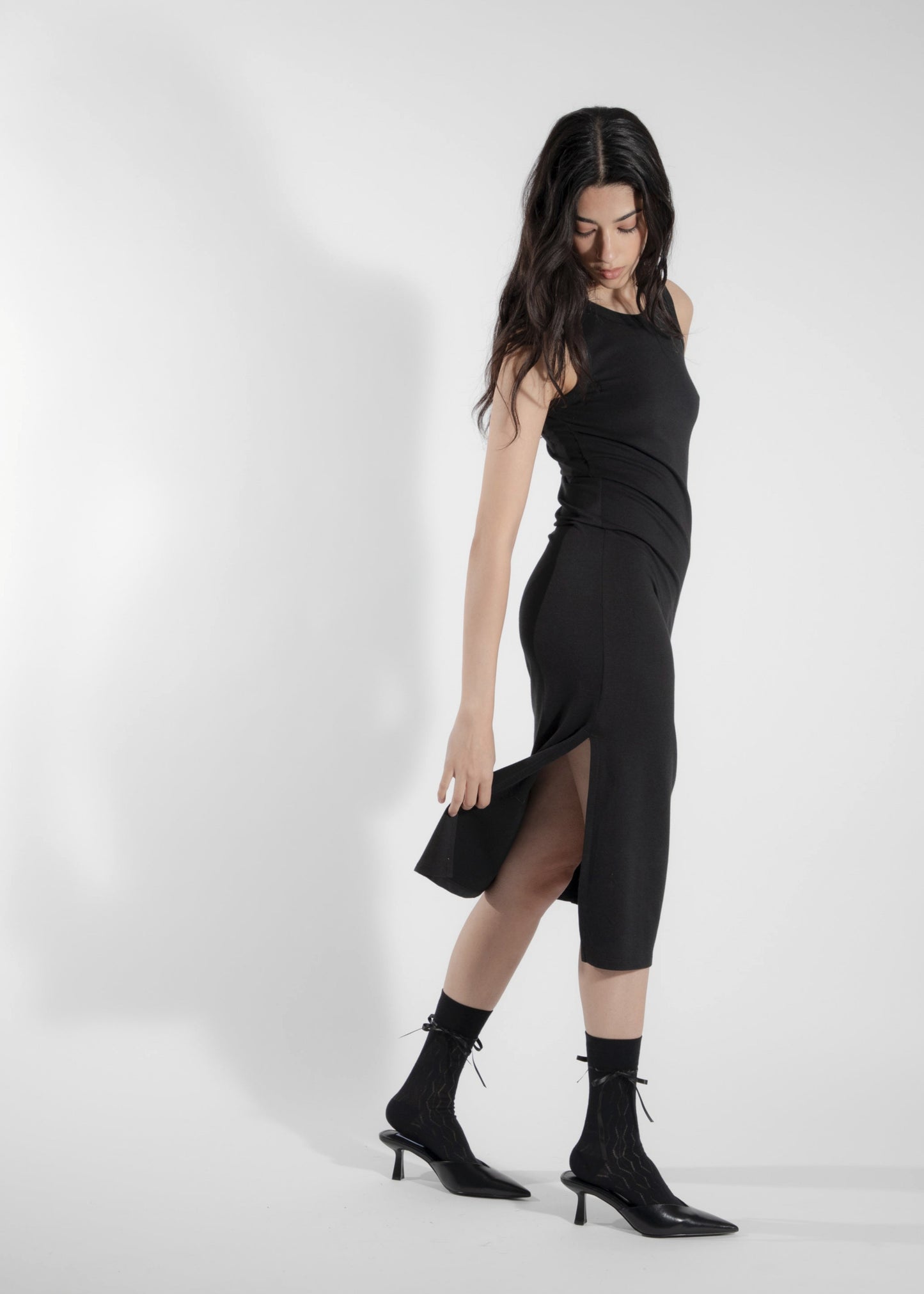 Robe/camisole longue noire Calla