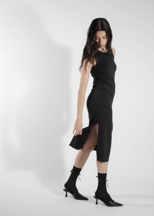 Robe/camisole longue noire Calla