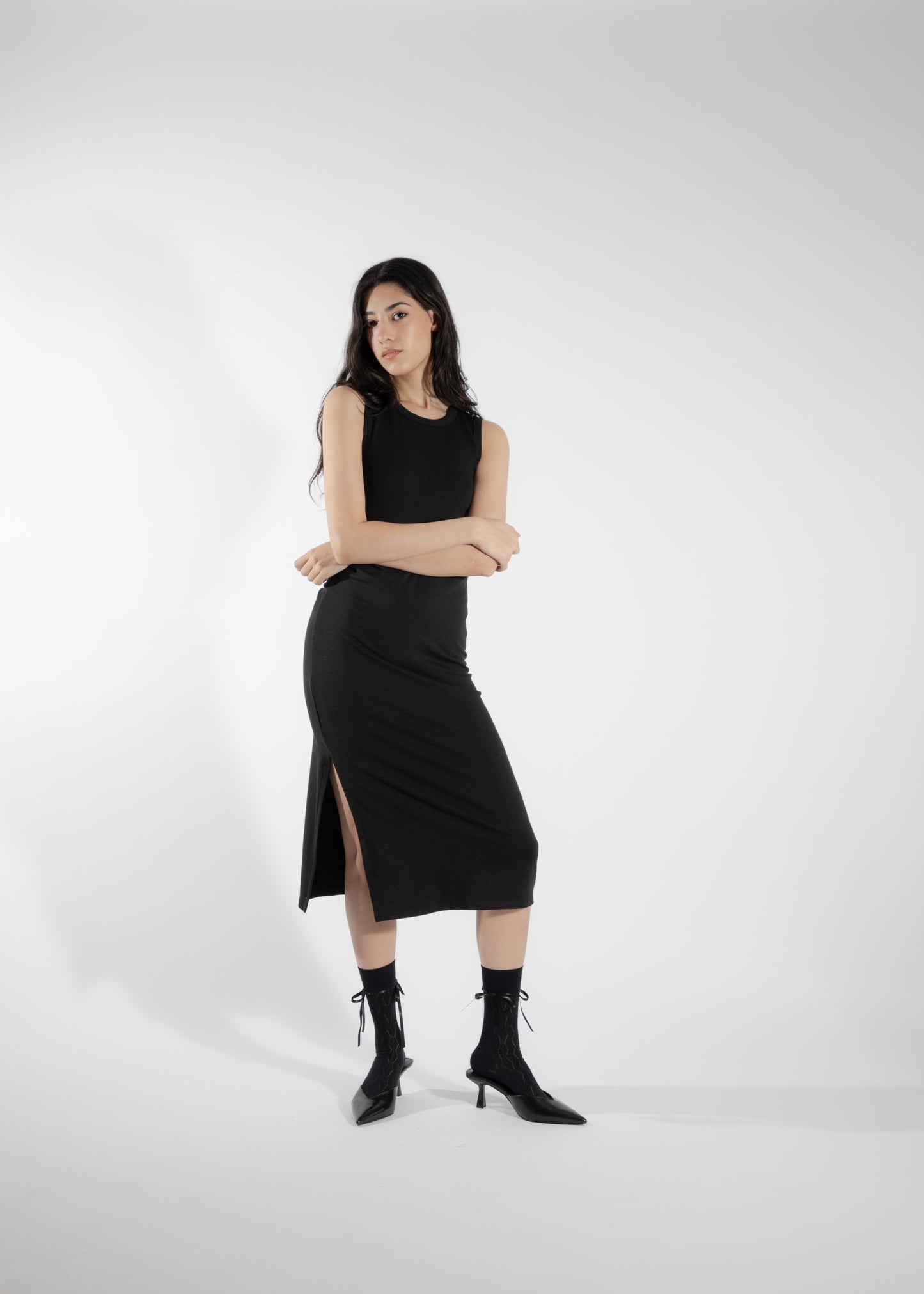 Robe/camisole longue noire Calla