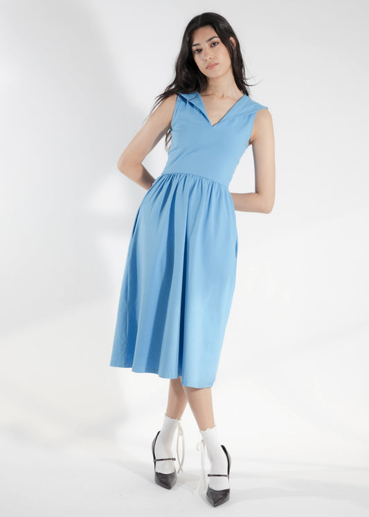 Robe soleil bleu azure Lobélie