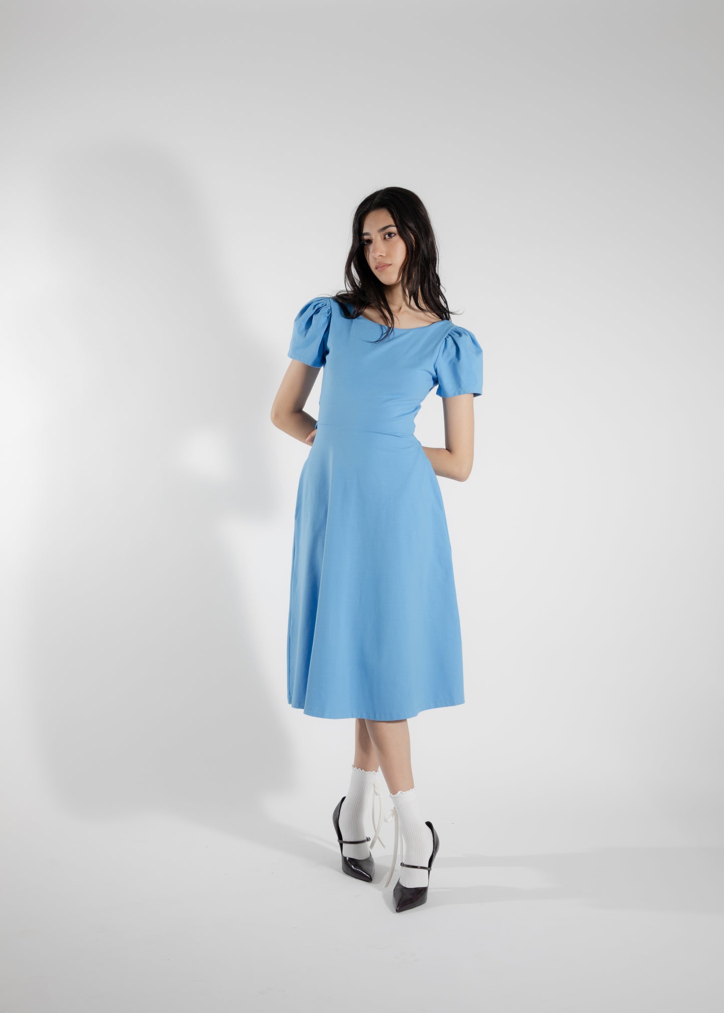 Robe longue réversible bleu Azur Naïade M DEFECT