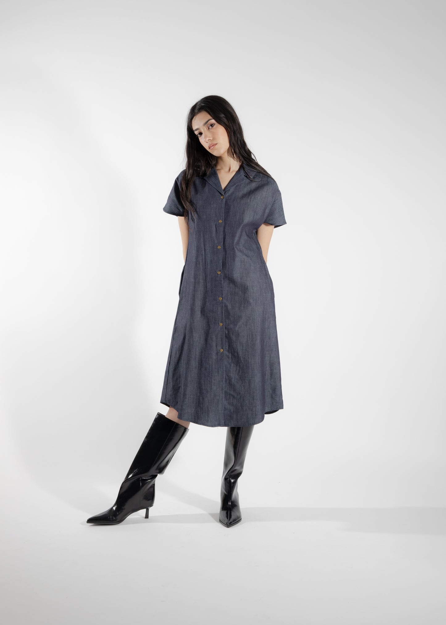 Robe chemise denim Callitriche S DEFECT