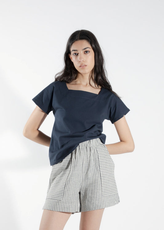 T-shirt imprimé marine Isoète