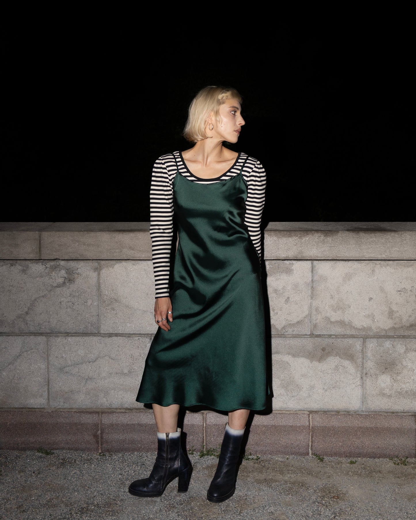 Robe Celestite satin vert