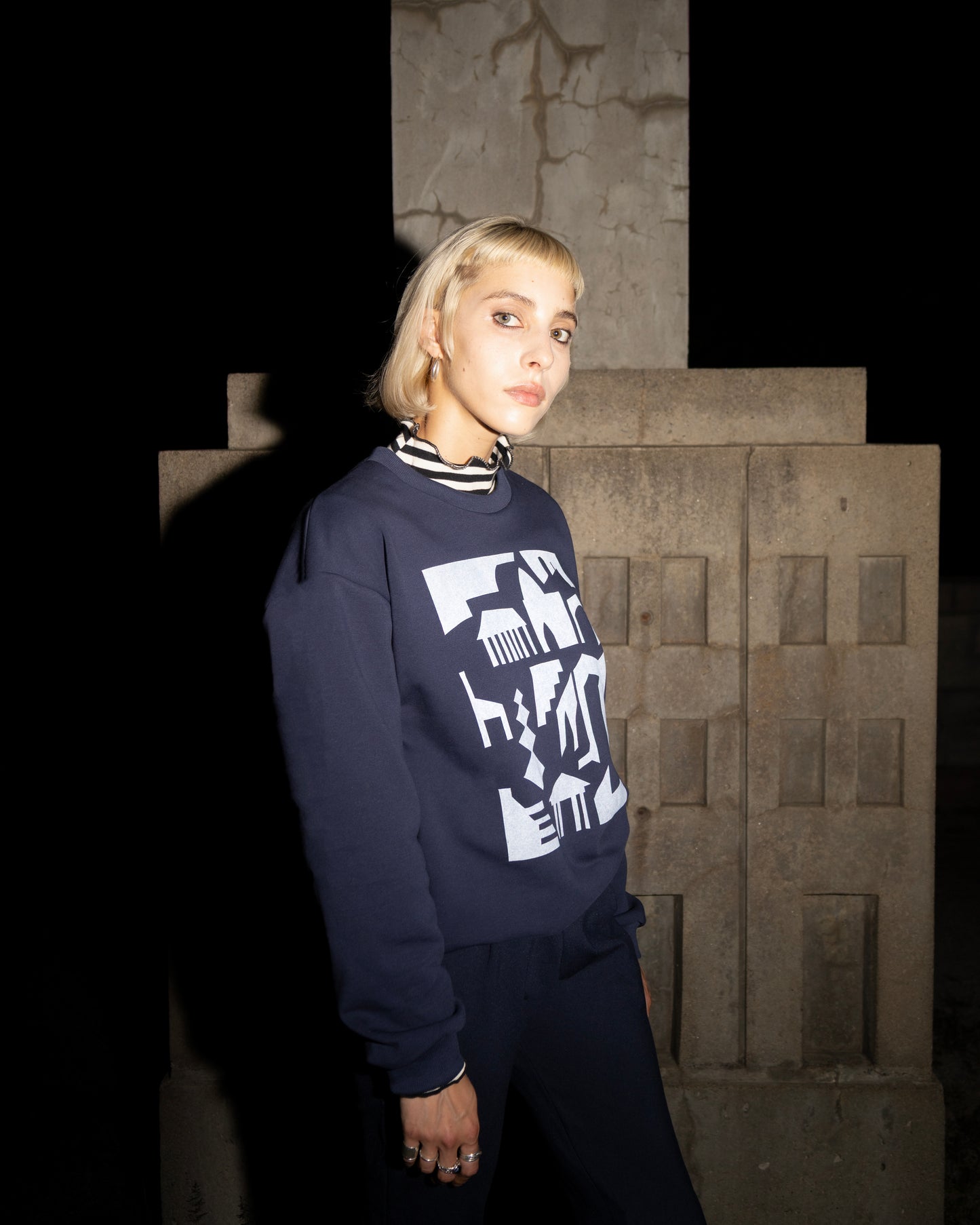 Crewneck sérigraphié Grenat marine