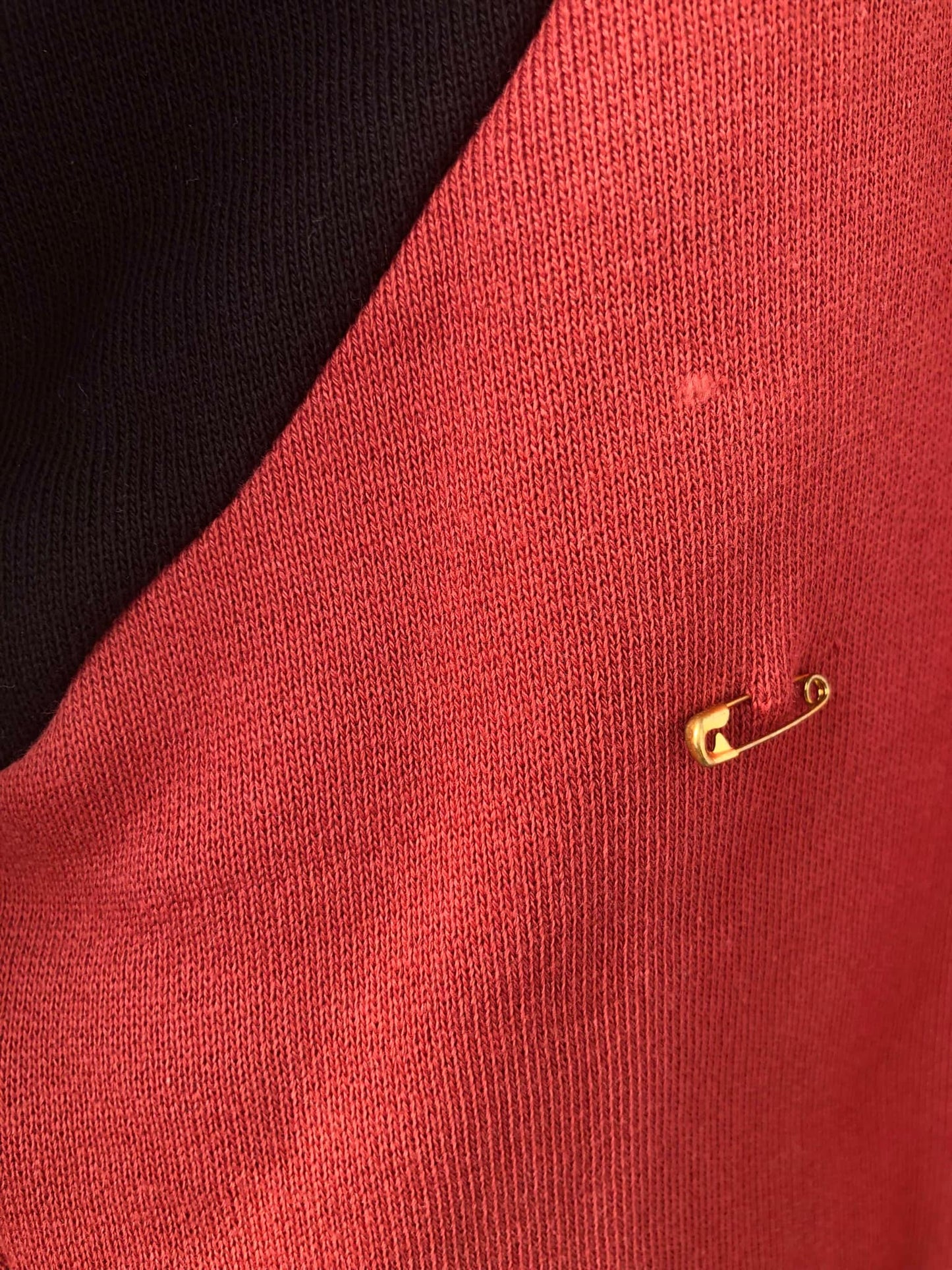 Crewneck terracotta avec découpe tricolore Sour Time - Petit/Small