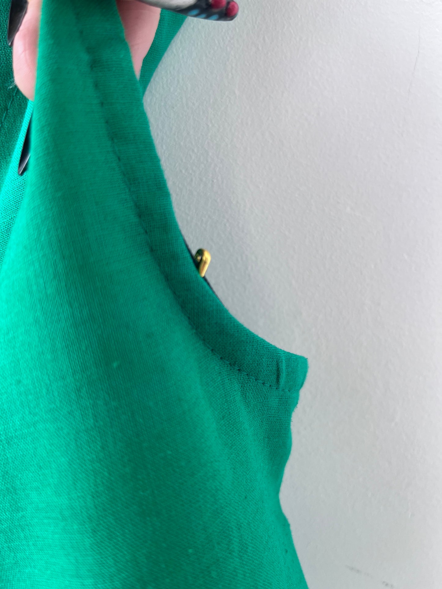 Haut court tissé vert Prêle S DEFECT
