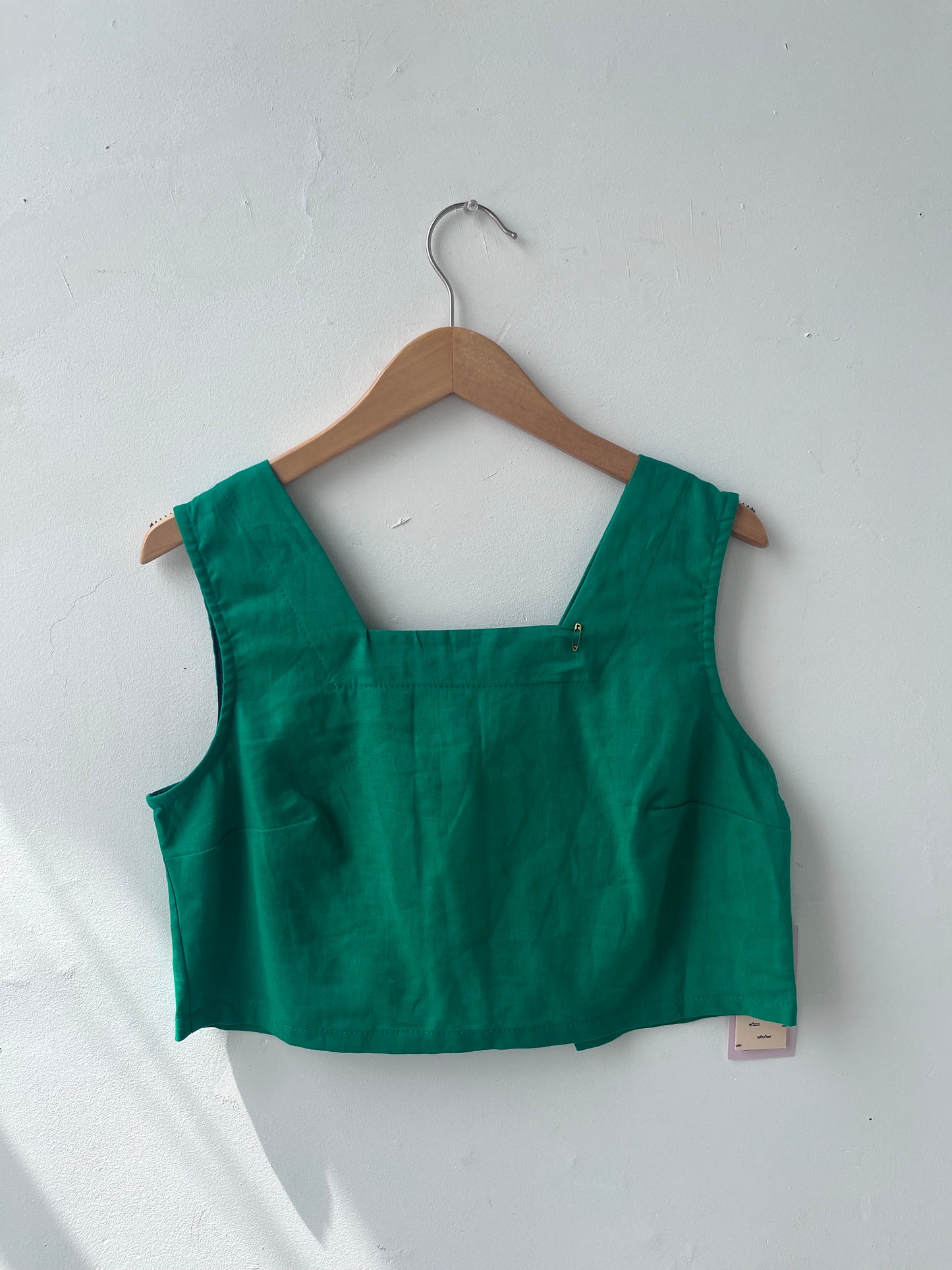 Haut court tissé vert Prêle S DEFECT