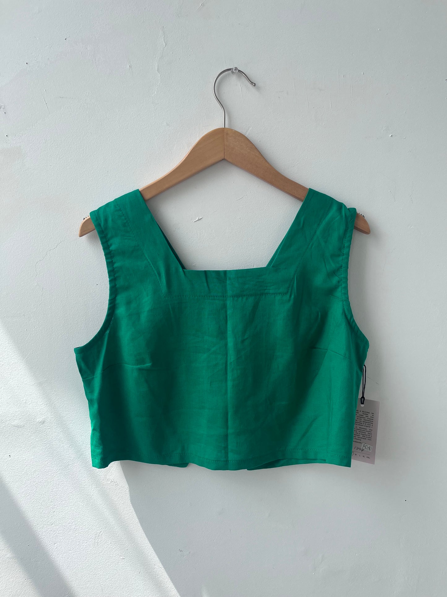 Haut court tissé vert Prêle M DEFECT