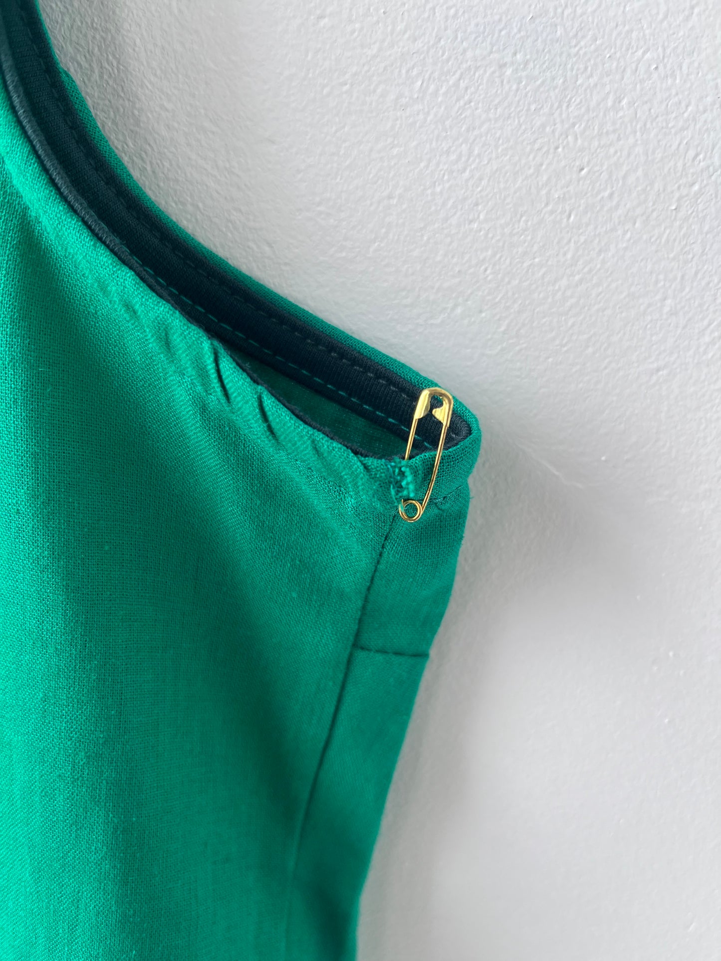 Haut court tissé vert Prêle XL DEFECT