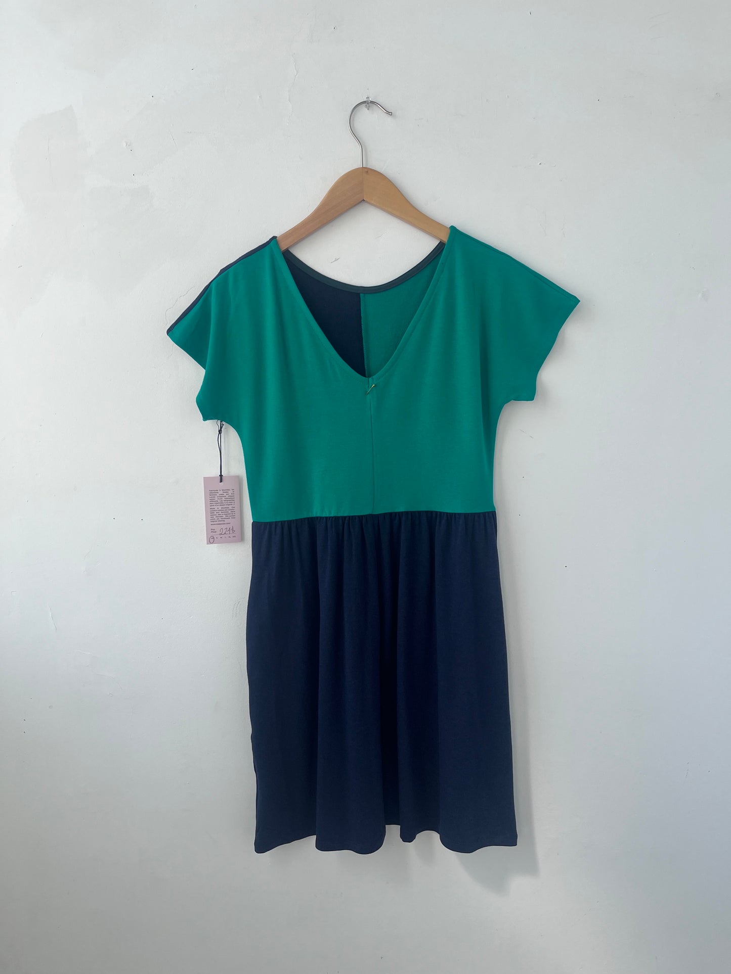 Robe ample deux tons vert/marine S DEFECT
