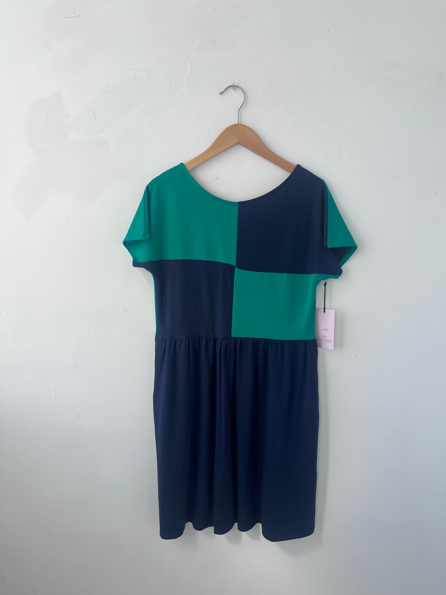 Robe ample deux tons vert/marine M DEFECT