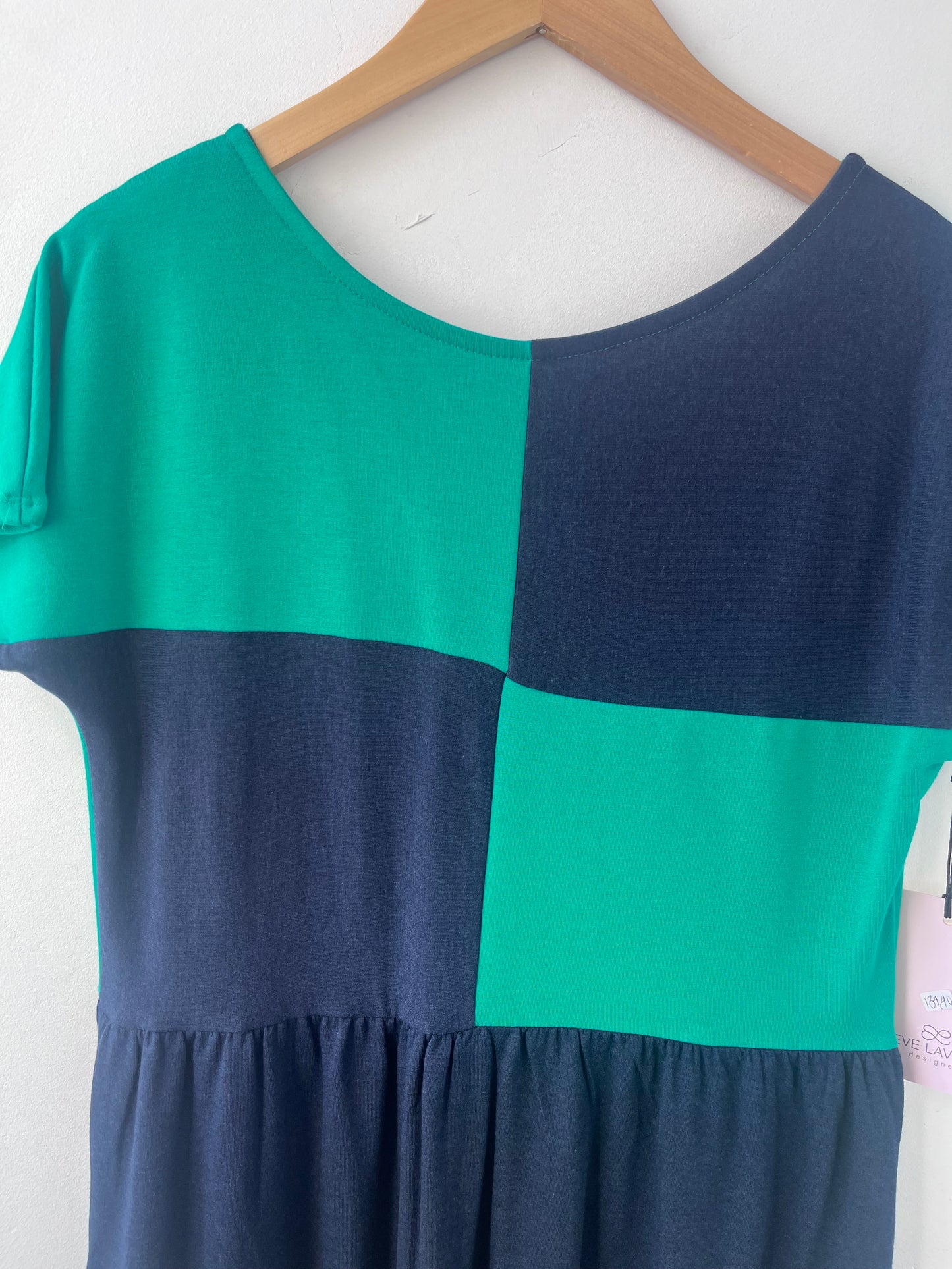 Robe ample deux tons vert/marine M DEFECT