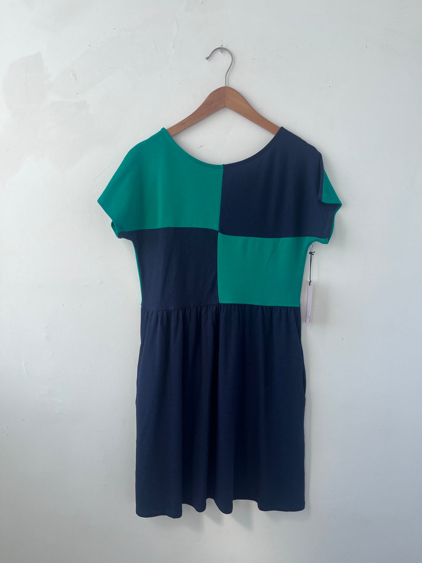Robe ample deux tons vert/marine S DEFECT