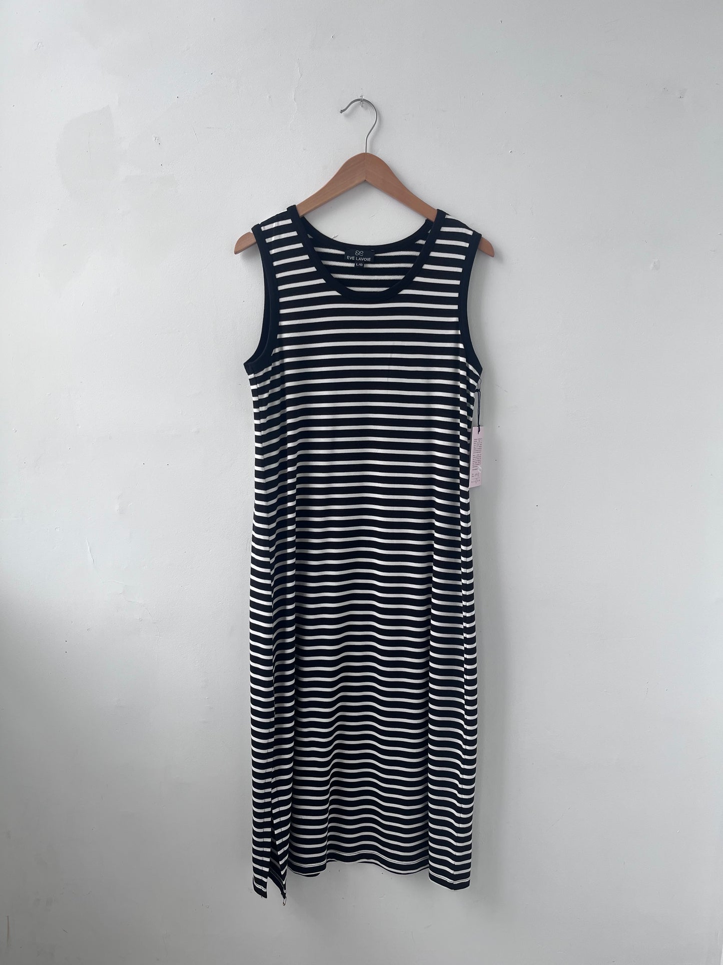 Robe/camisole longue rayure/noire Calla L DEFECT