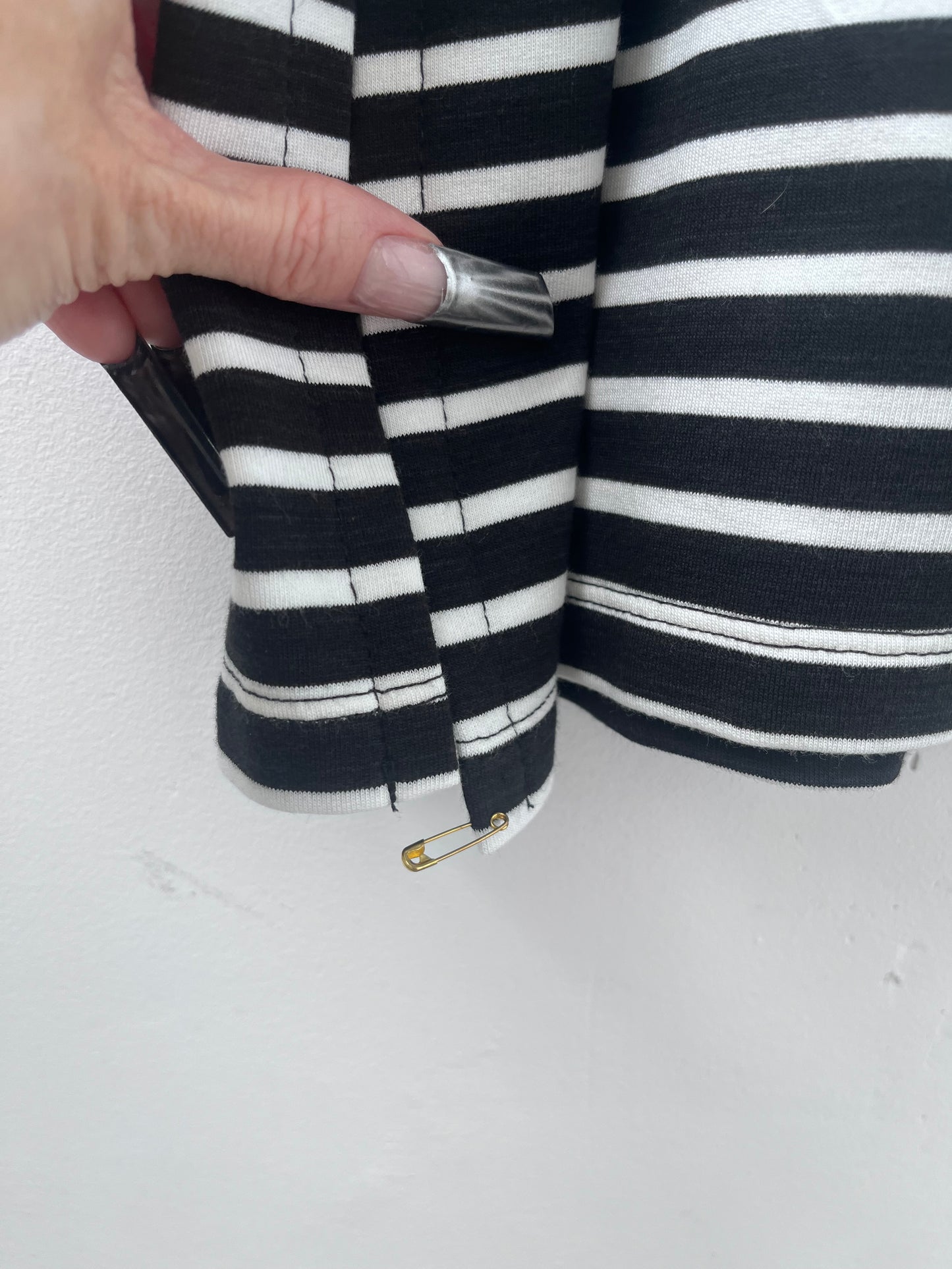Robe/camisole longue rayure/noire Calla L DEFECT