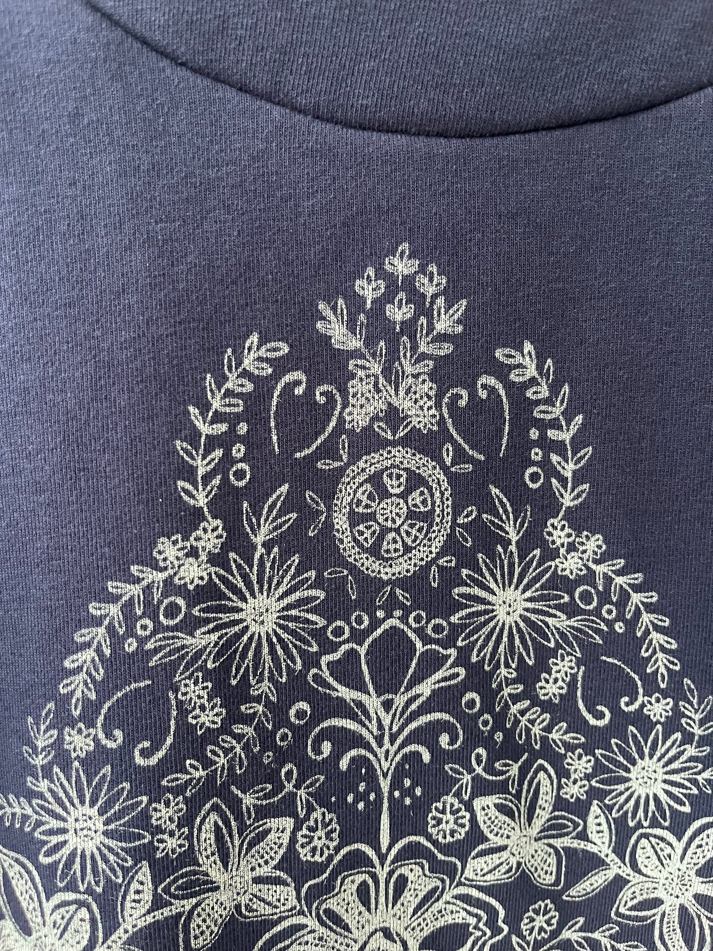 Chandail molletonné sérigraphié Hannay bleu marine M DEFECT