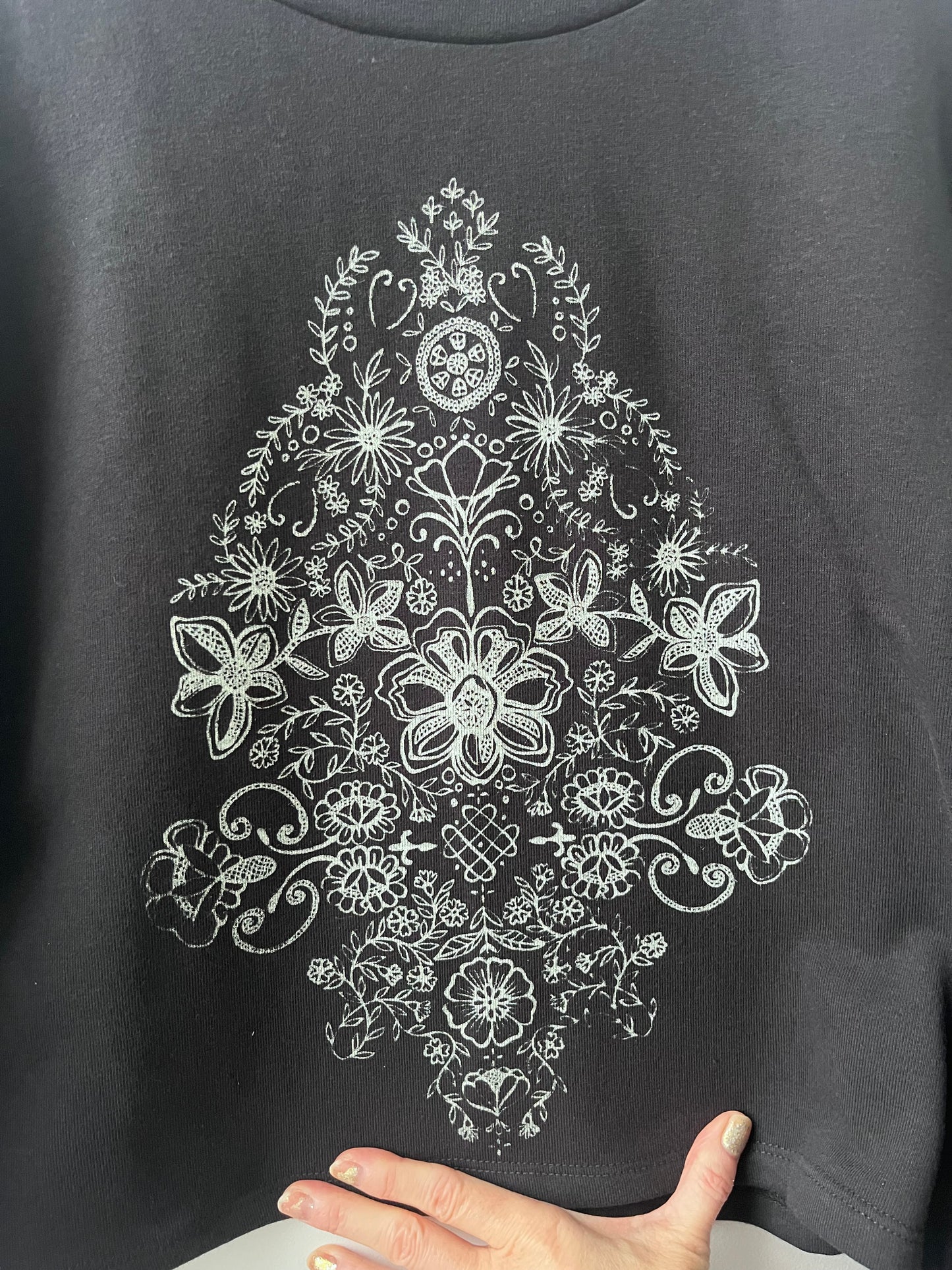 Chandail molletonné sérigraphié Hannay noir L DEFECT