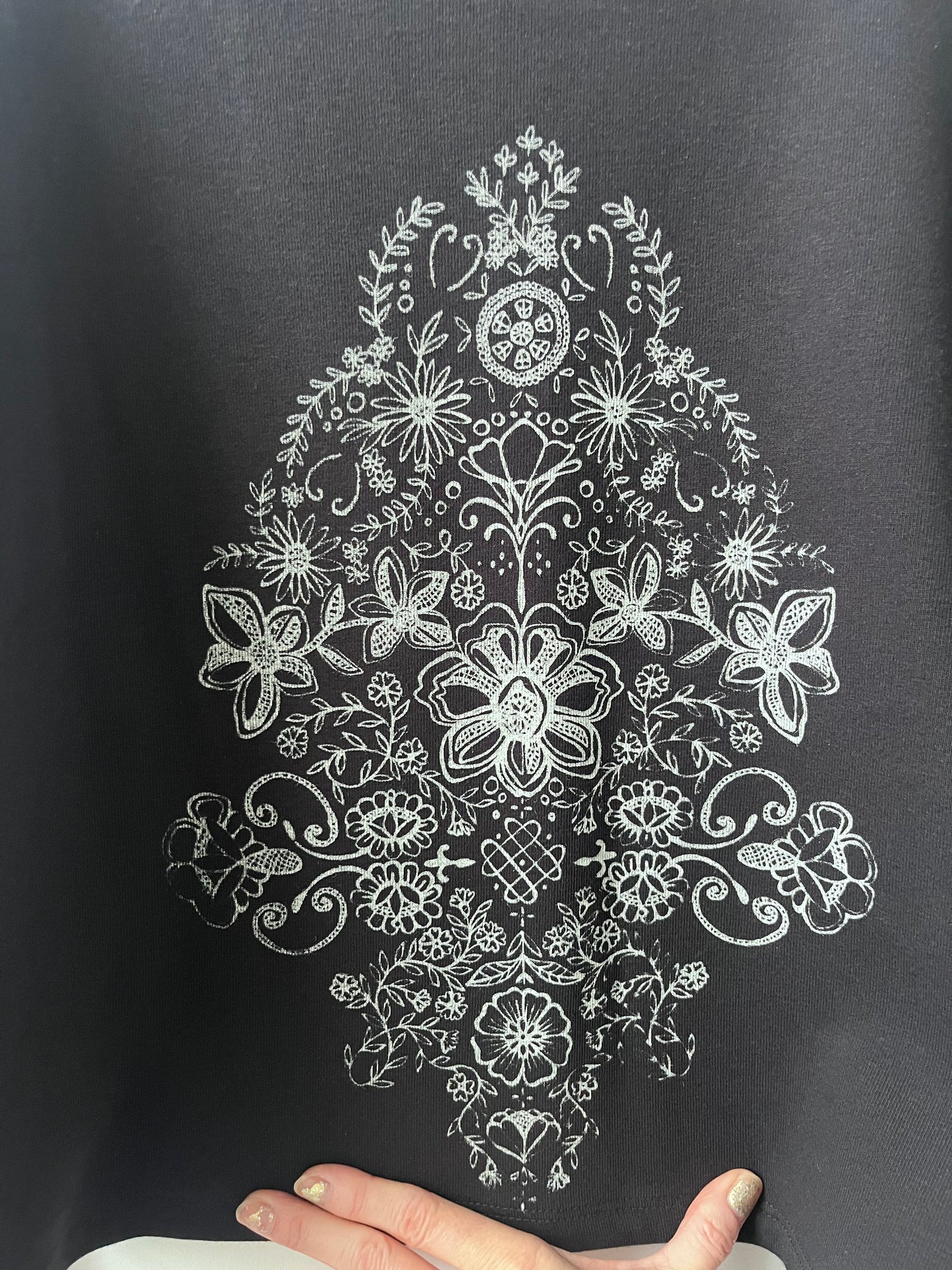 Chandail molletonné sérigraphié Hannay noir L DEFECT