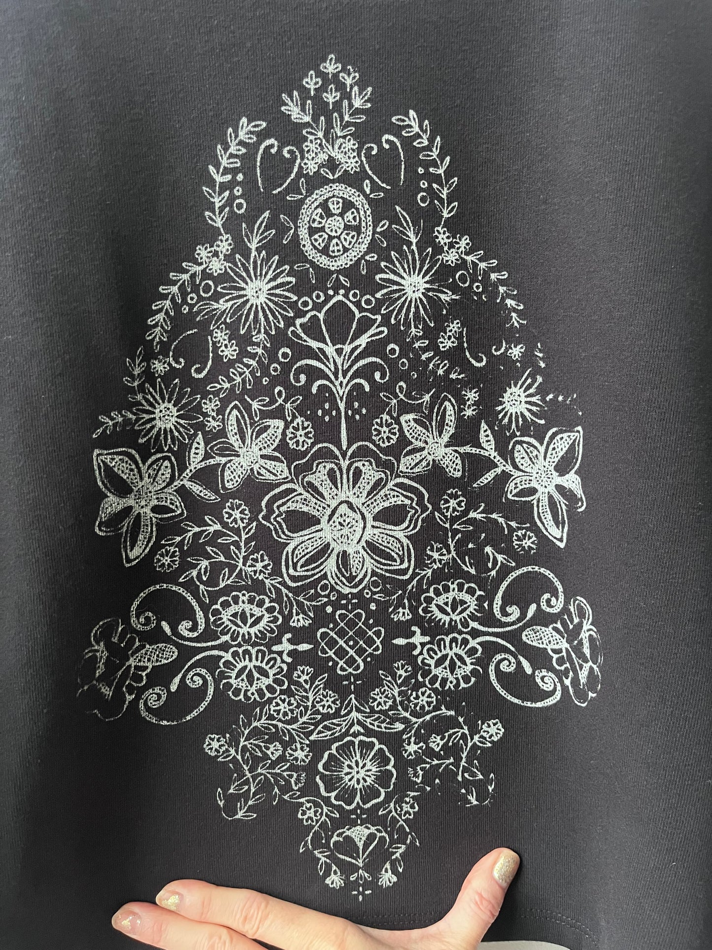 Chandail molletonné sérigraphié Hannay noir L DEFECT