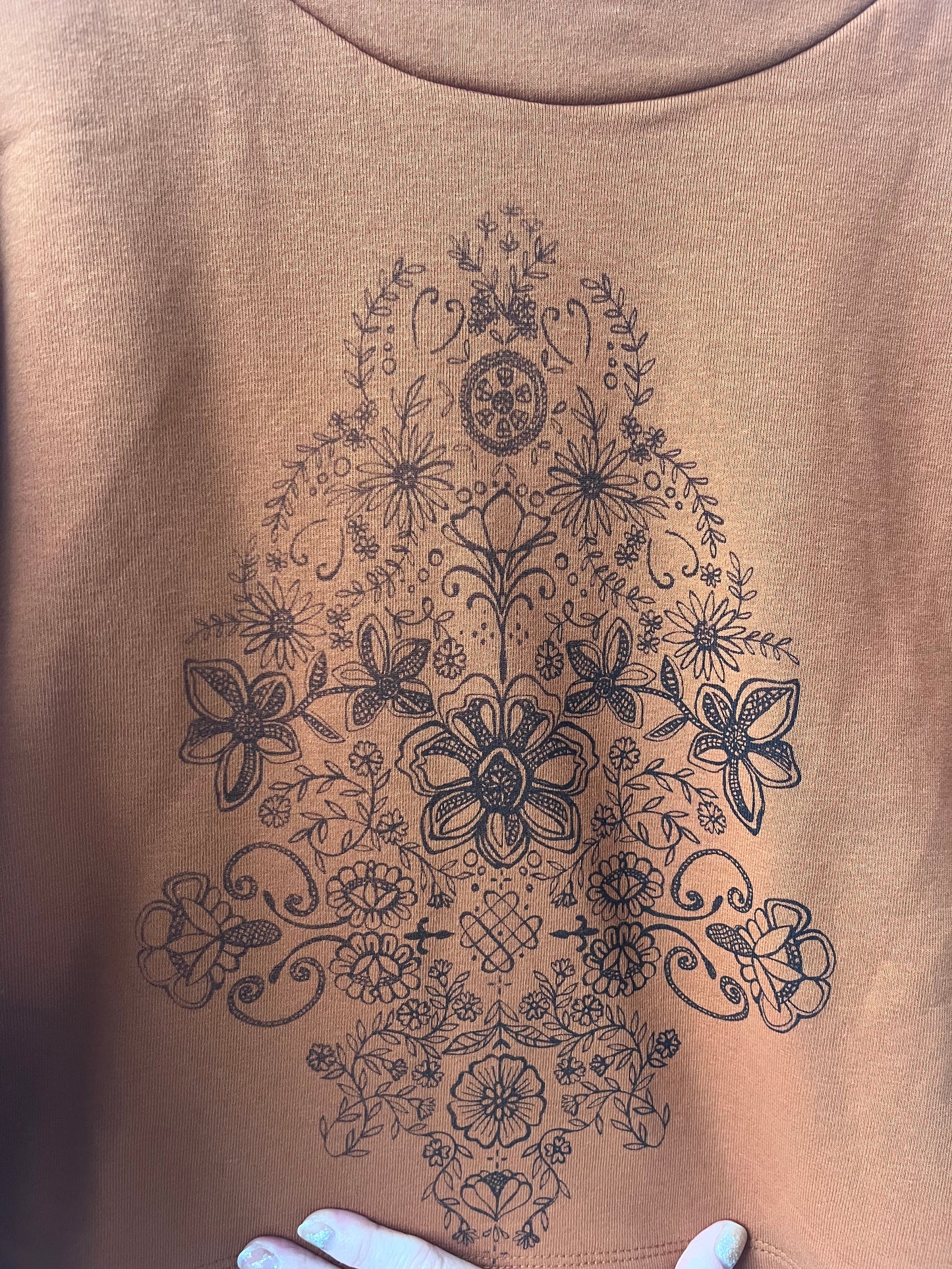 Chandail molletonné sérigraphié Hannay orange brûlé S DEFECT