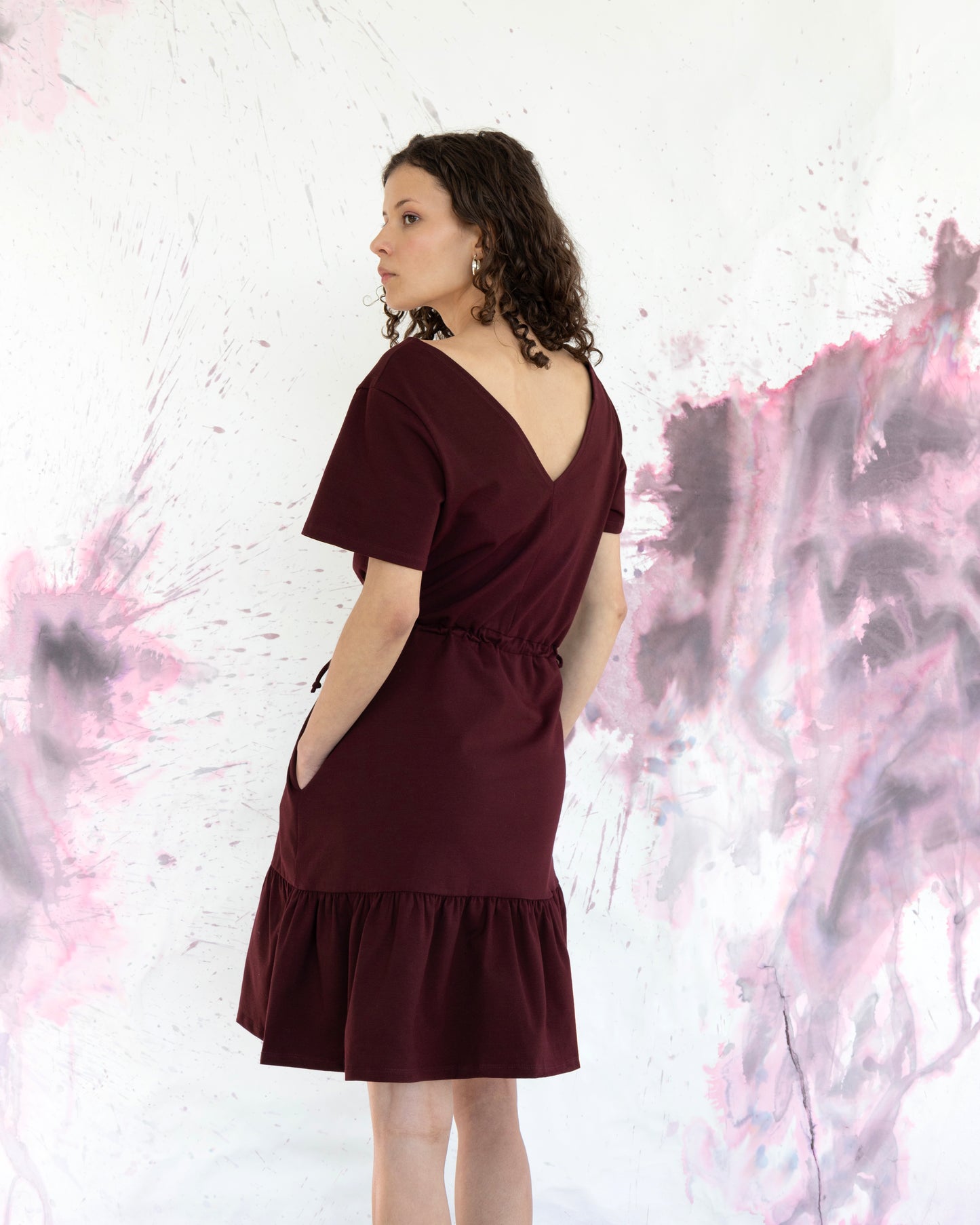Robe ample Épervière bourgogne
