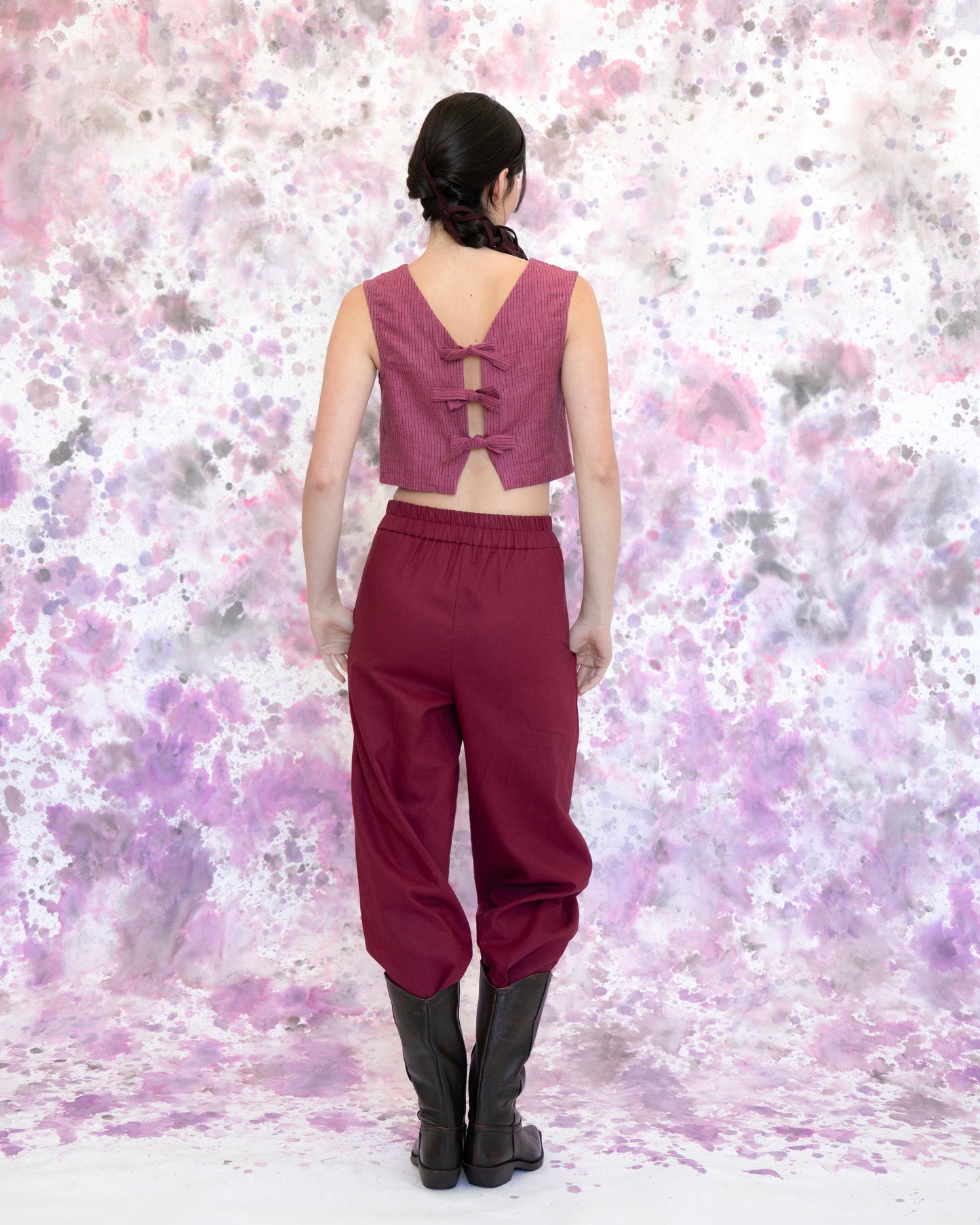 Pantalons tissé Tanaisie bordeaux
