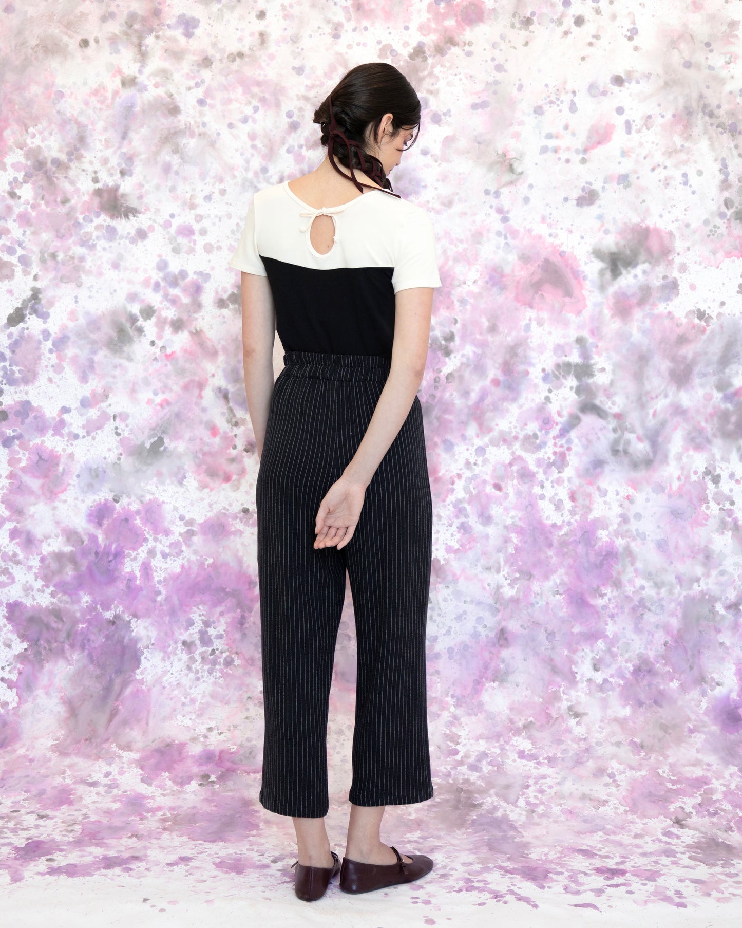 Pantalons tissé Tanaisie rayé noir