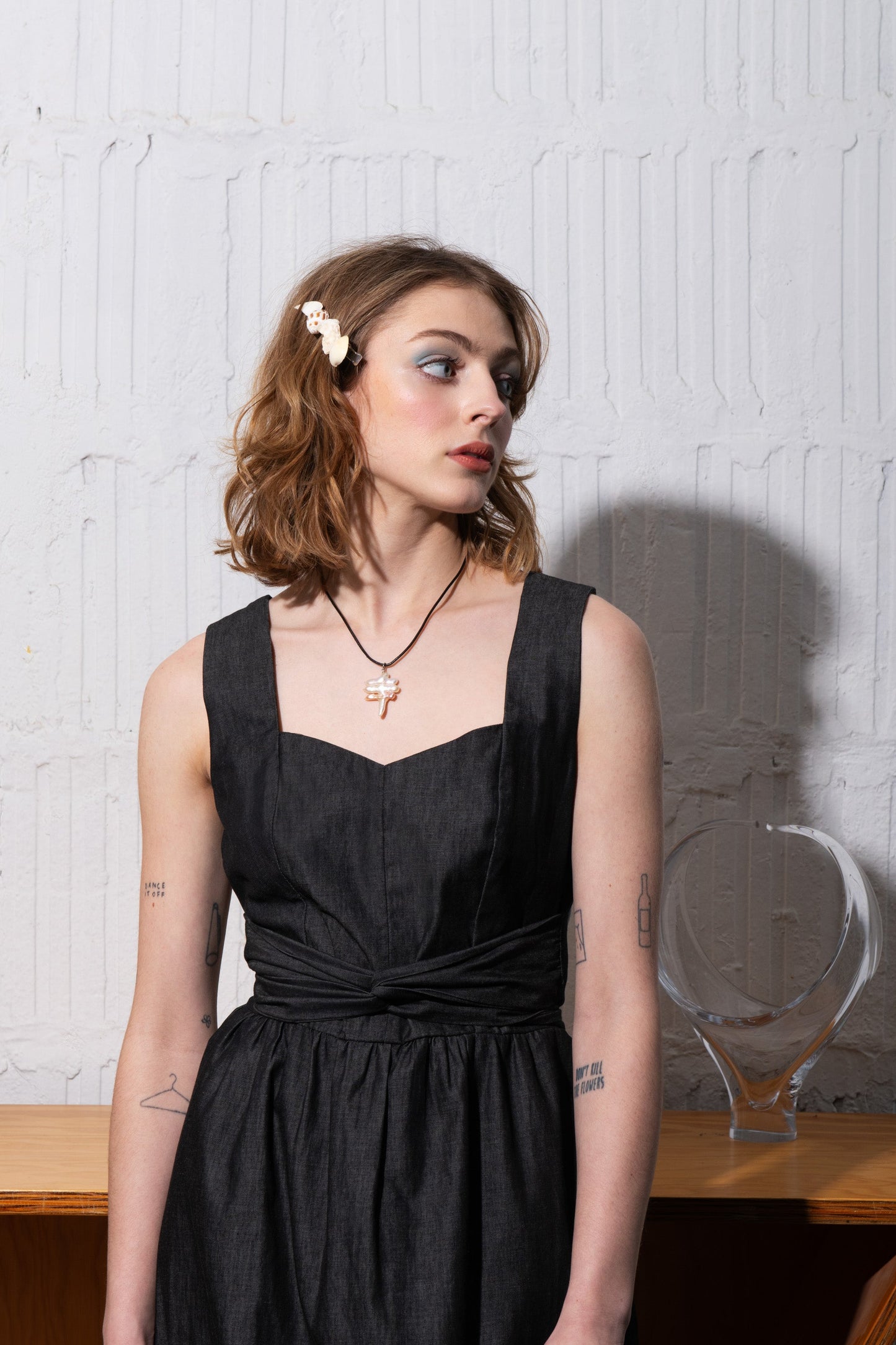 Robe bustier en denim noire Iris (soldes)