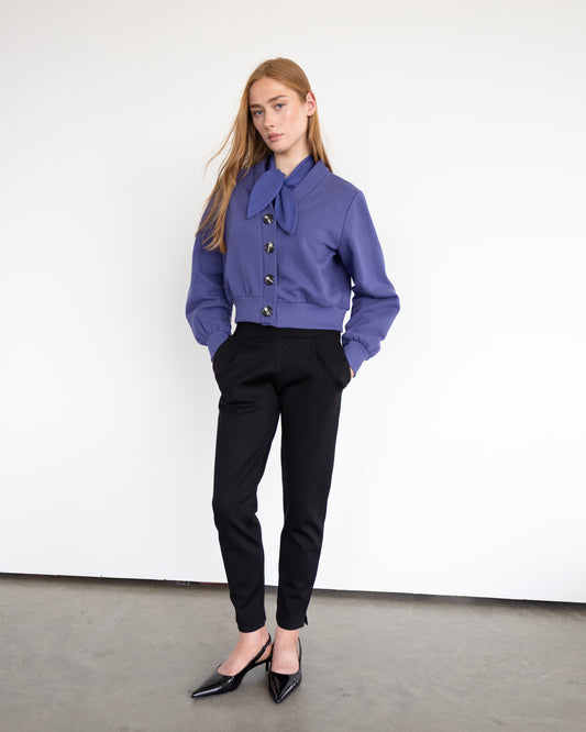 Cardigan Molletonné Douglas violet