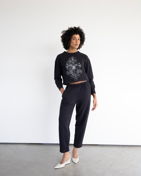 Pantalon molletonné Baxter de couleur noir