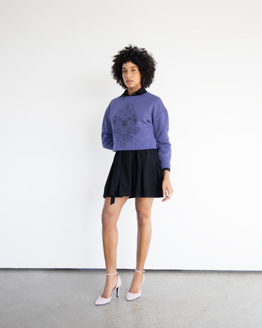 chandail molletonné sérigraphié Hannay violet
