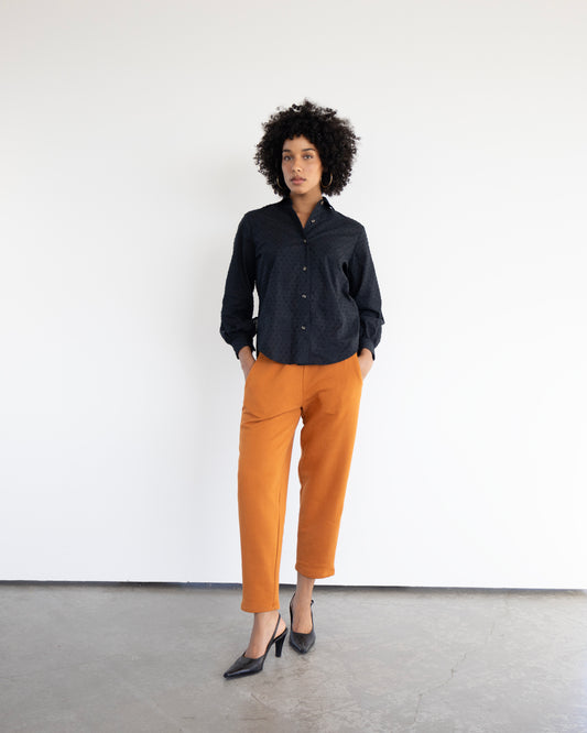 Pantalon molletonné Baxter de couleur orange brulé