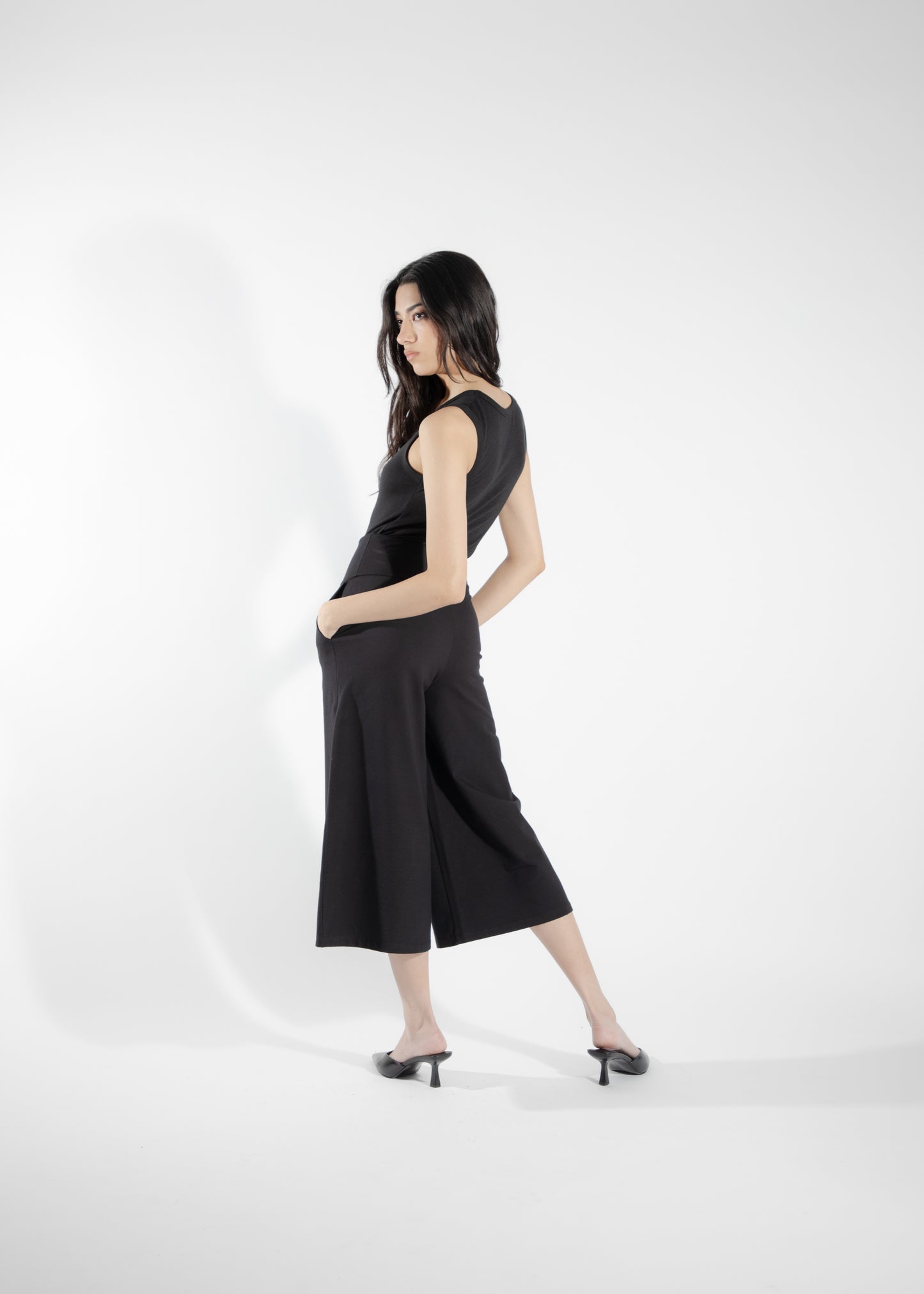 Chara black stretch cotton pants