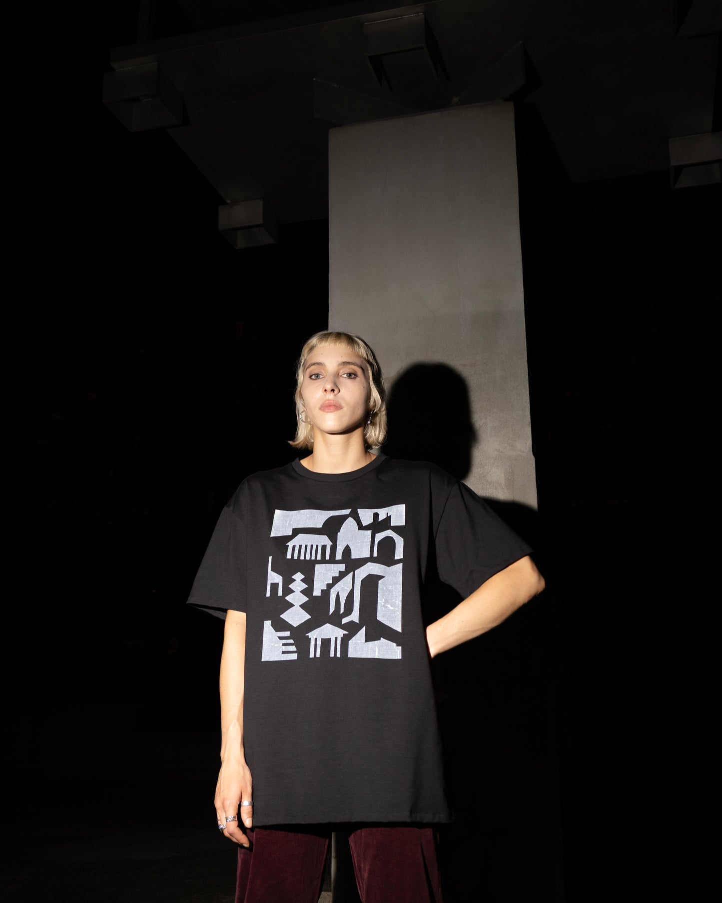 T-shirt sérigraphié Oeil-de-tigre noir
