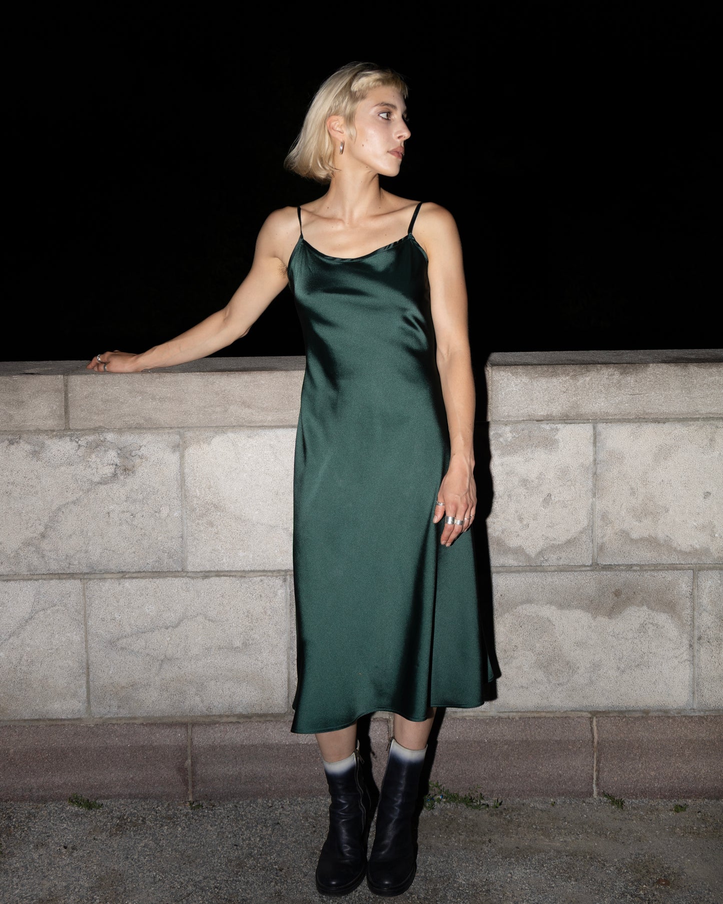 Robe Celestite satin vert