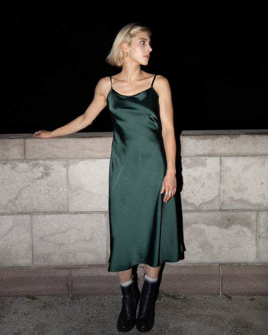 Robe Celestite satin vert