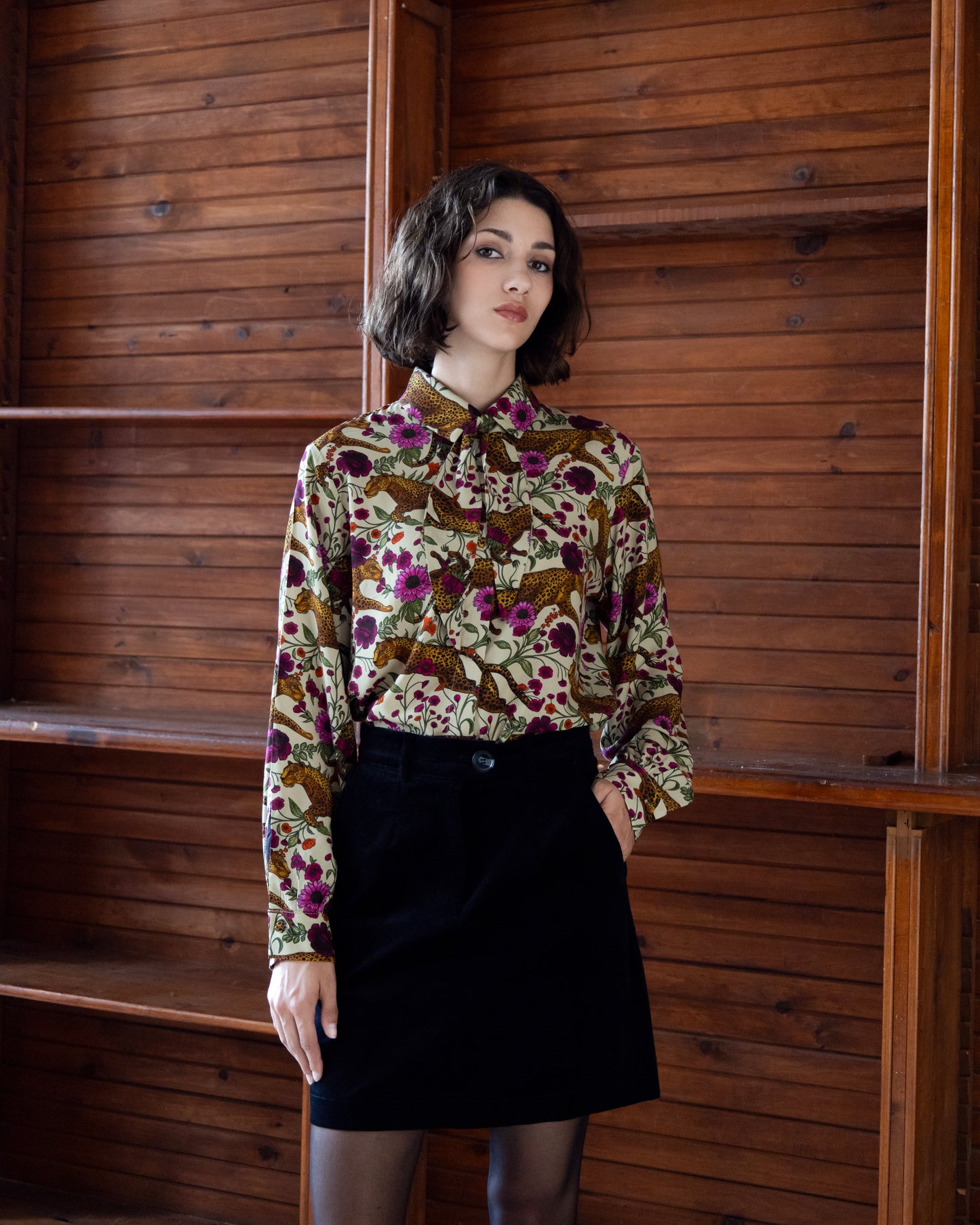 Chemise Serpentine motif léopard