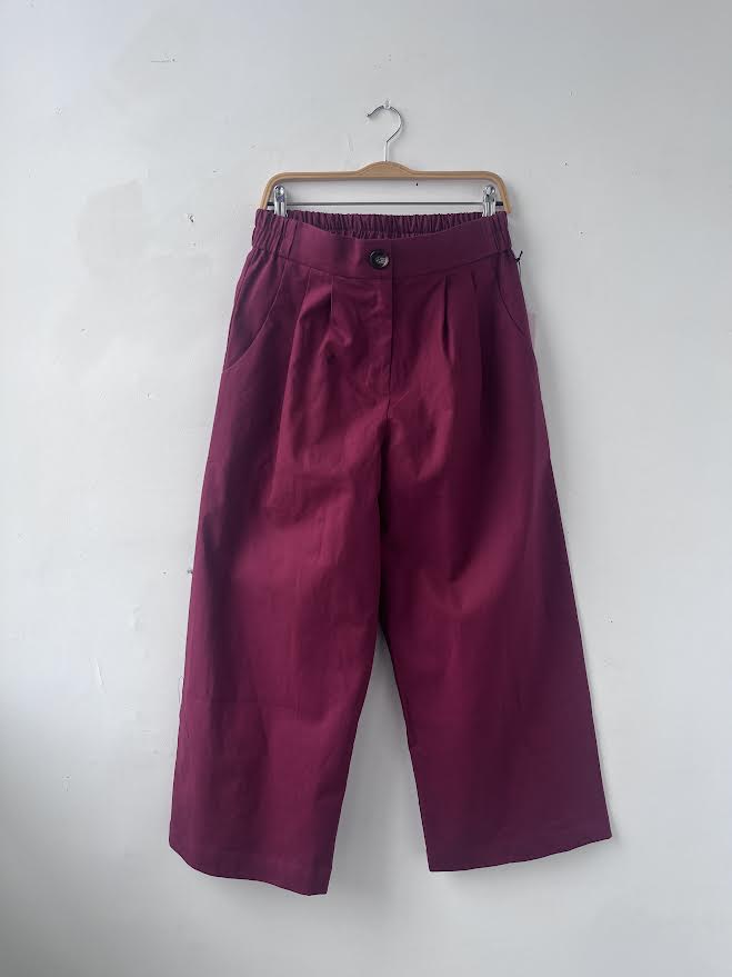 Pantalons tissé Tanaisie bordeaux M DEFECT