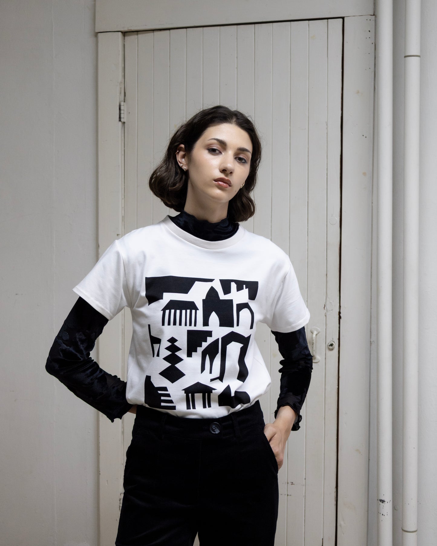 T-shirt sérigraphié Oeil-de-tigre blanc