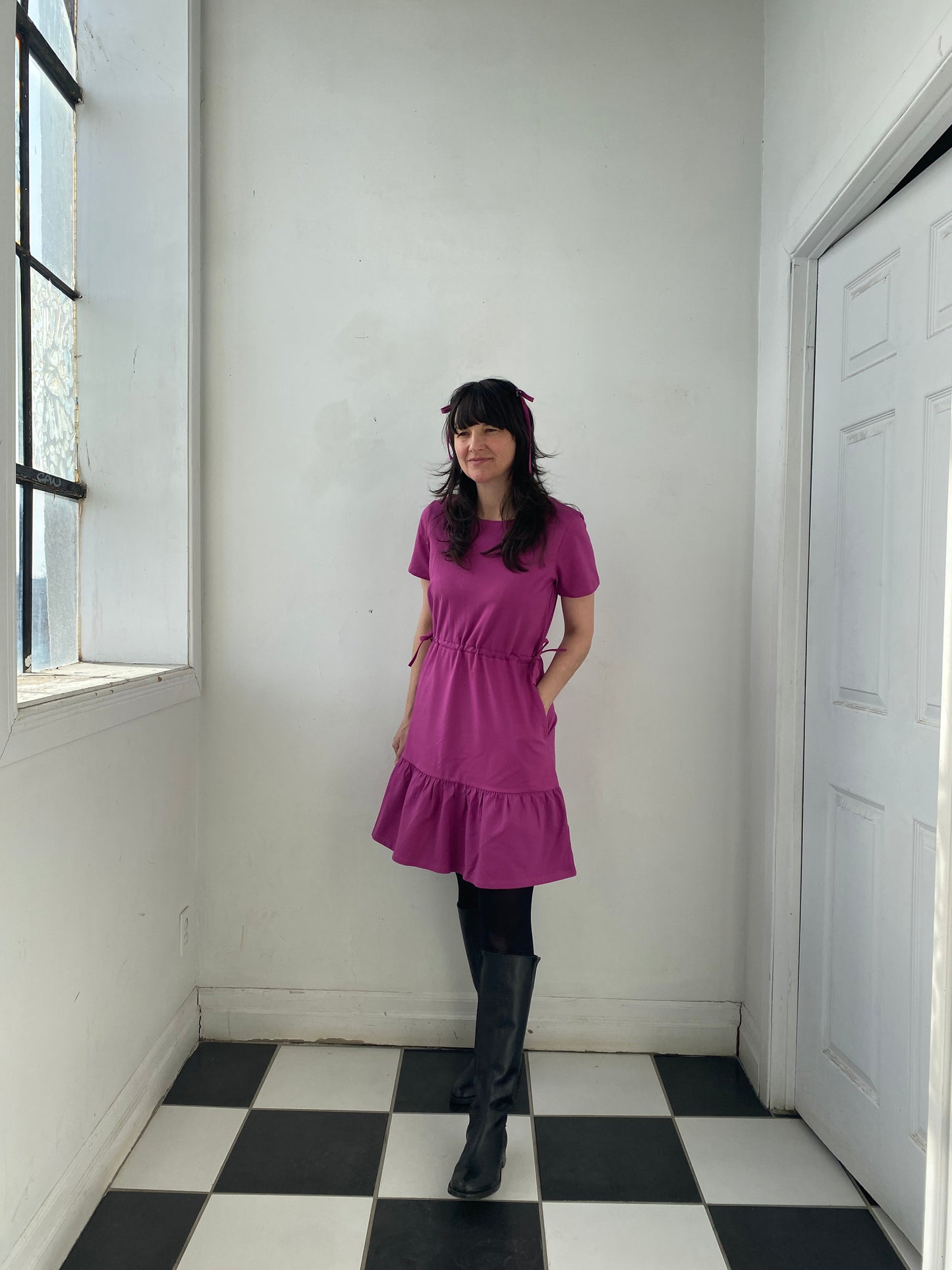 Robe ample Épervière fuchsia