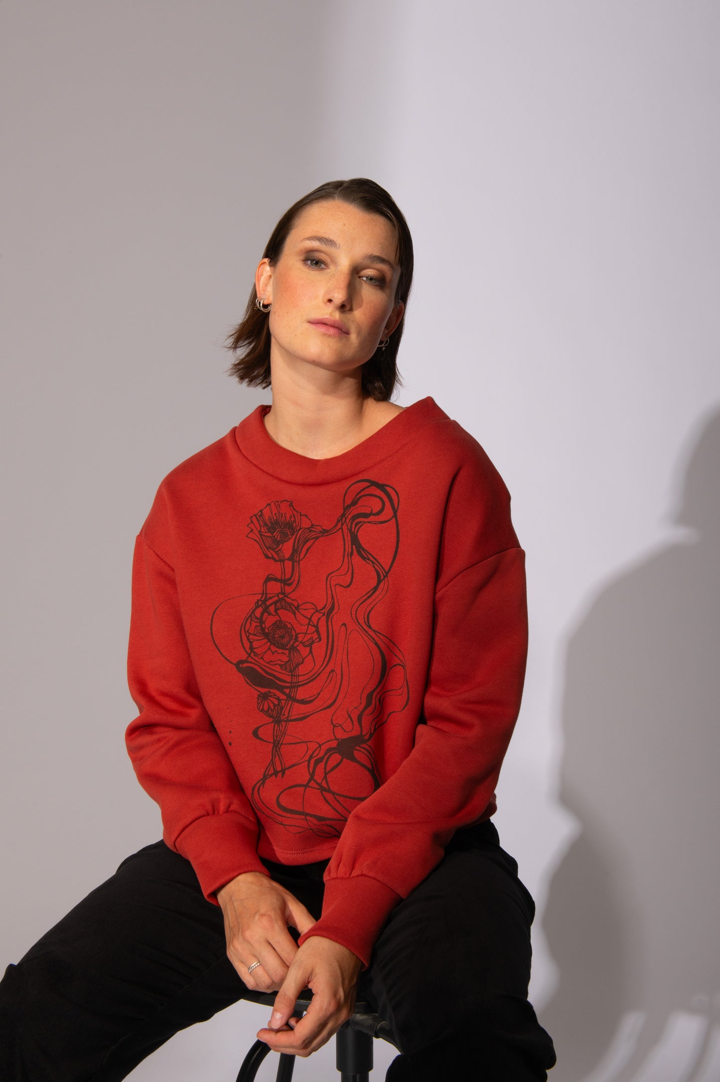 Crewneck sérigraphié terracotta Street Spirit