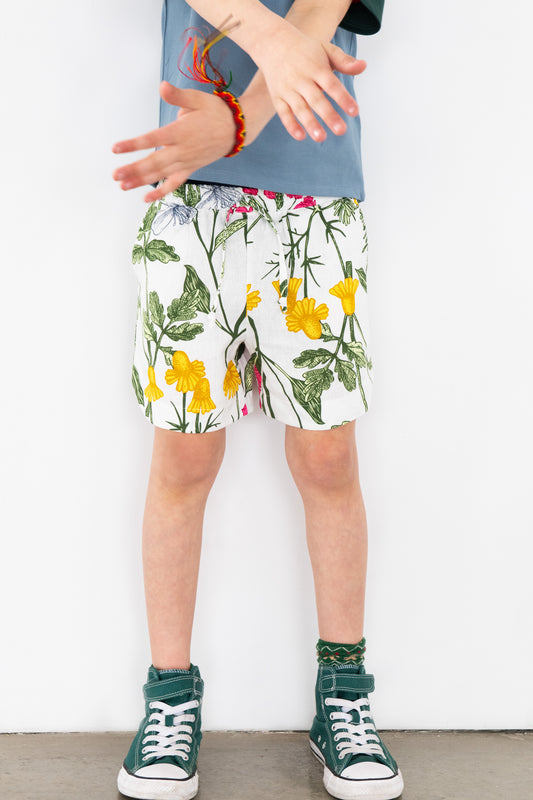 Floral grow with me shorts for kids