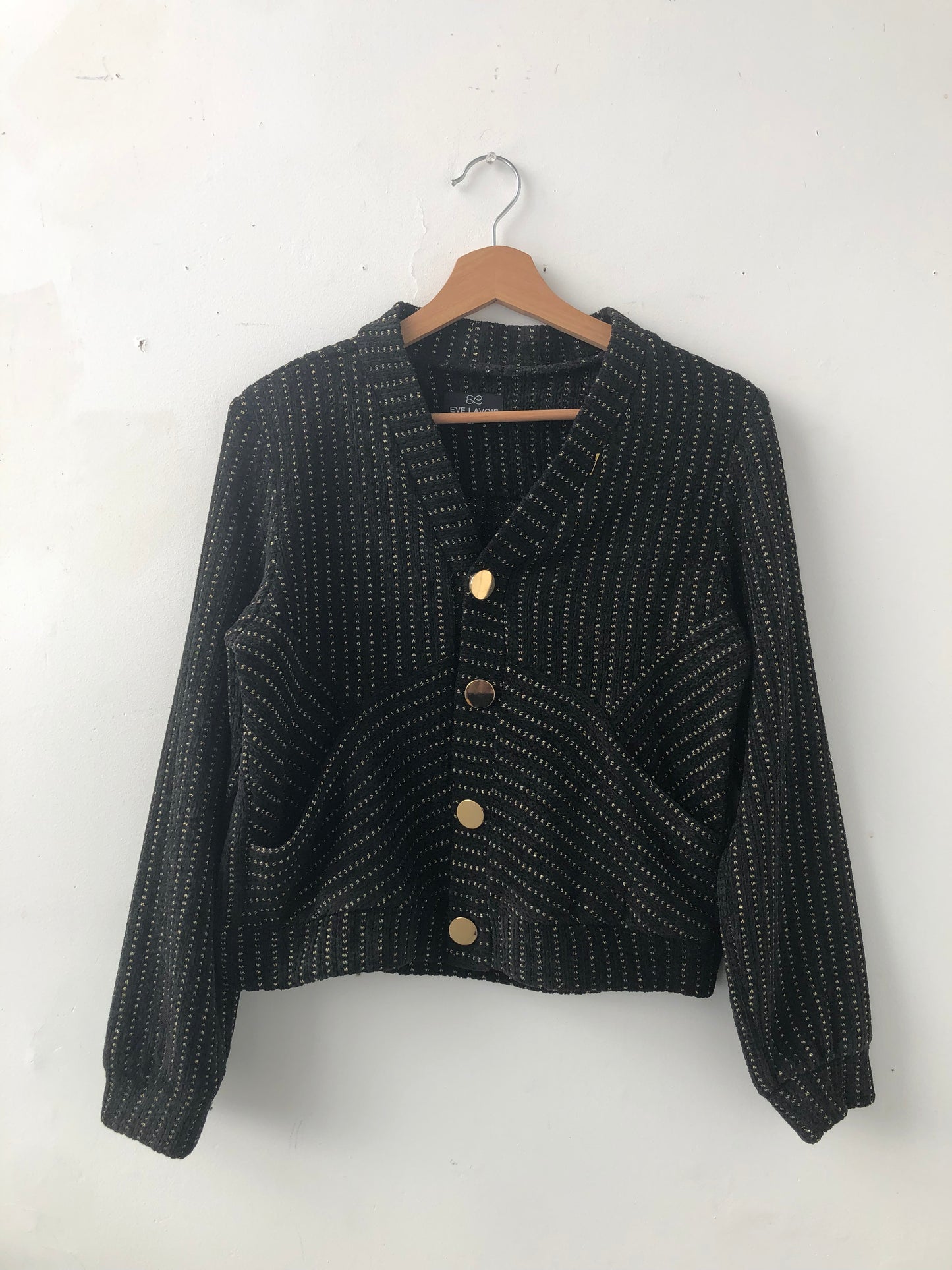 Cardigan en tricot noir Gold Lion - Petit\Small