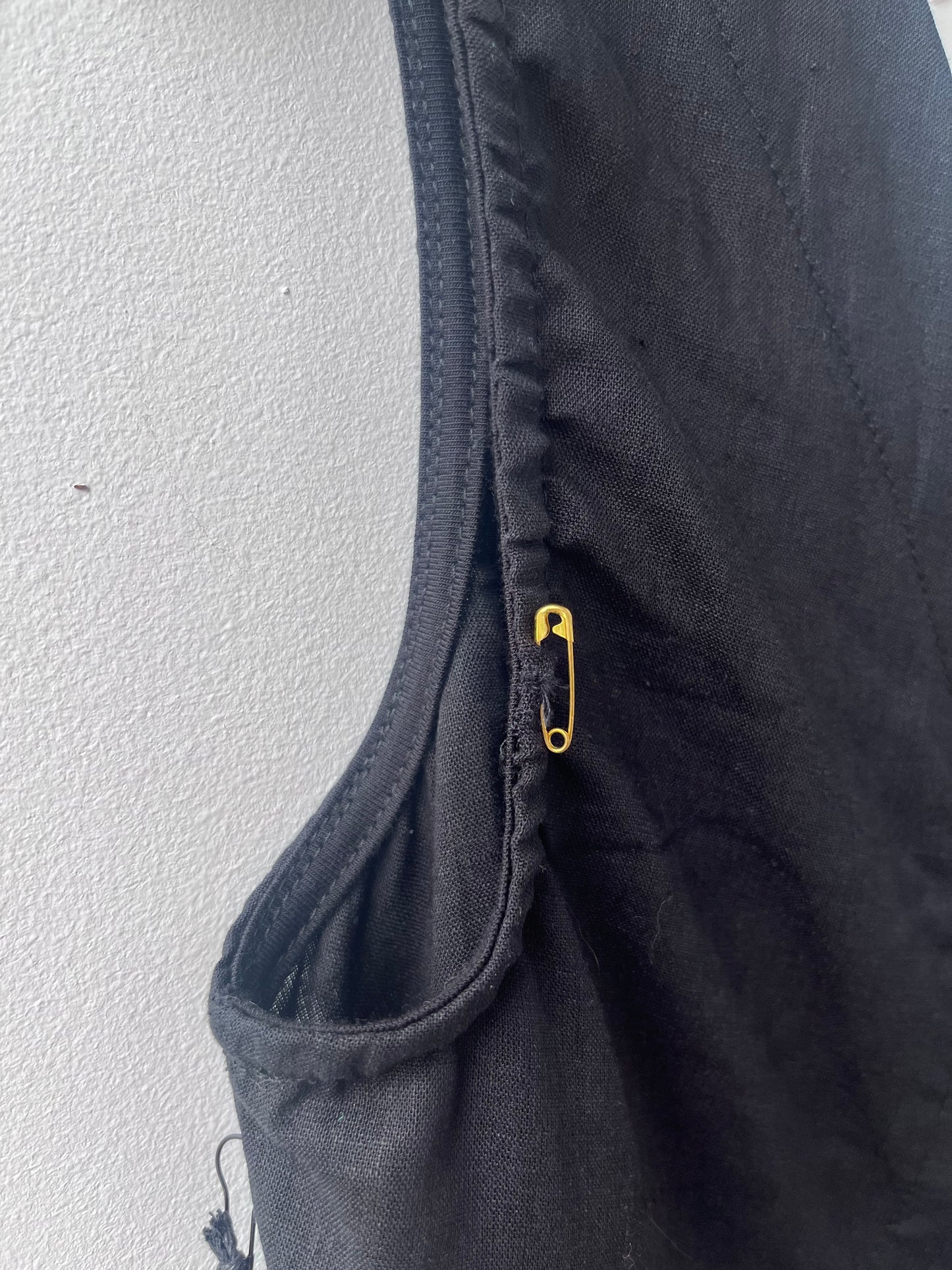 Haut court tissé noir Prêle XS DEFECT
