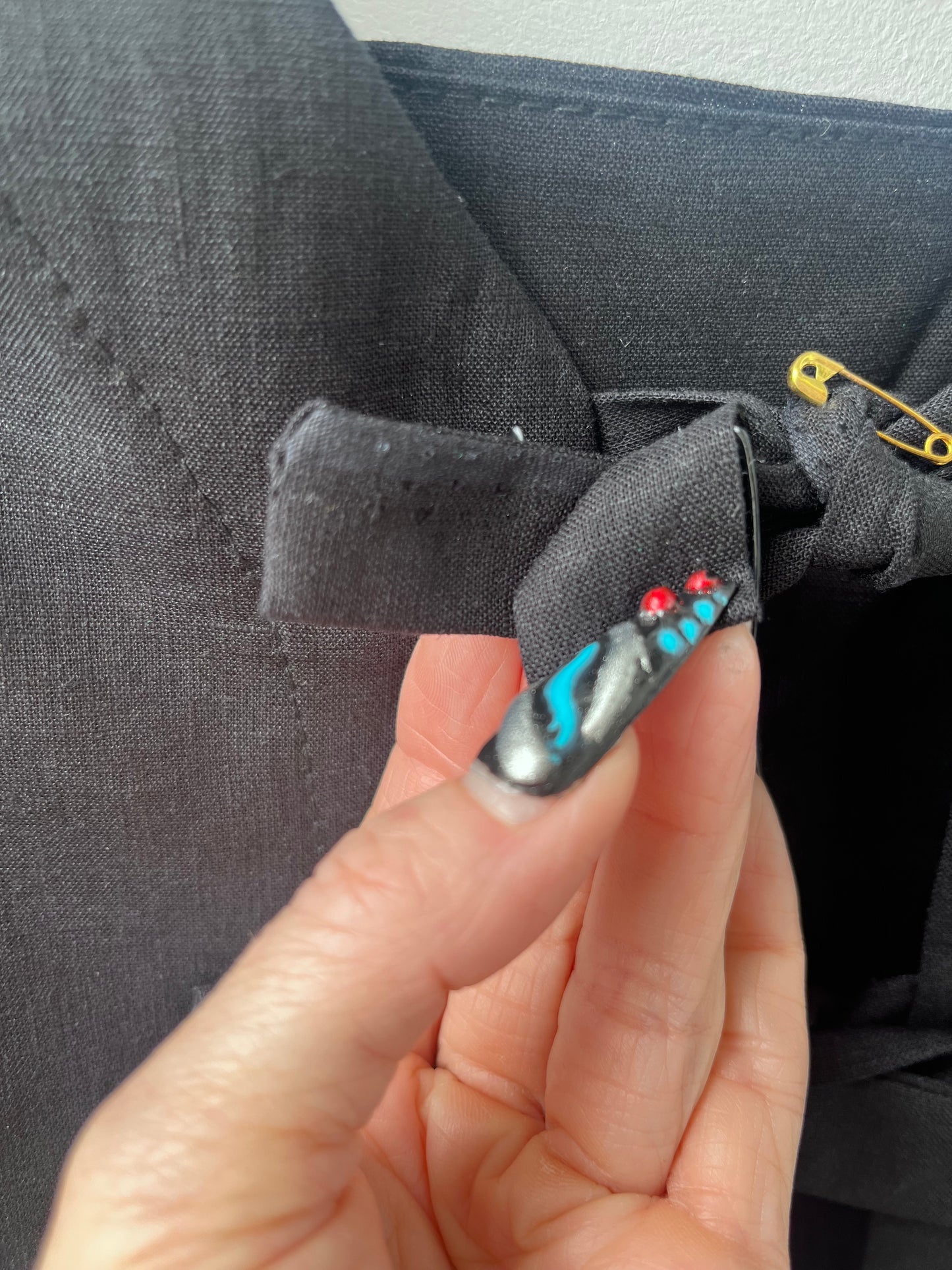 Haut court tissé noir Prêle M DEFECT