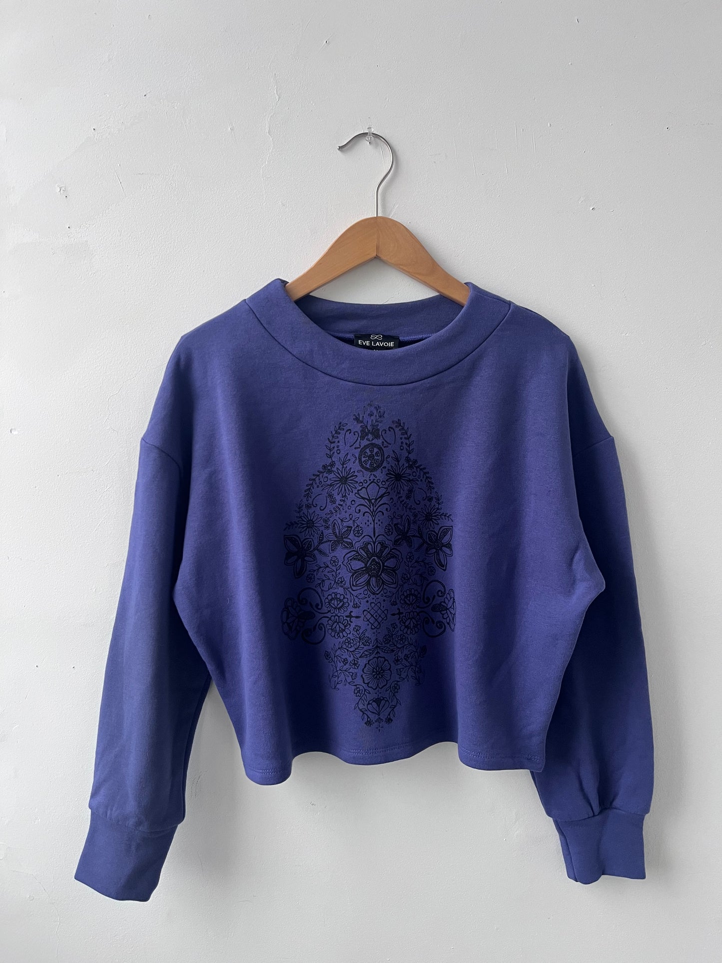 Chandail molletonné sérigraphié Hannay violet M DEFECT