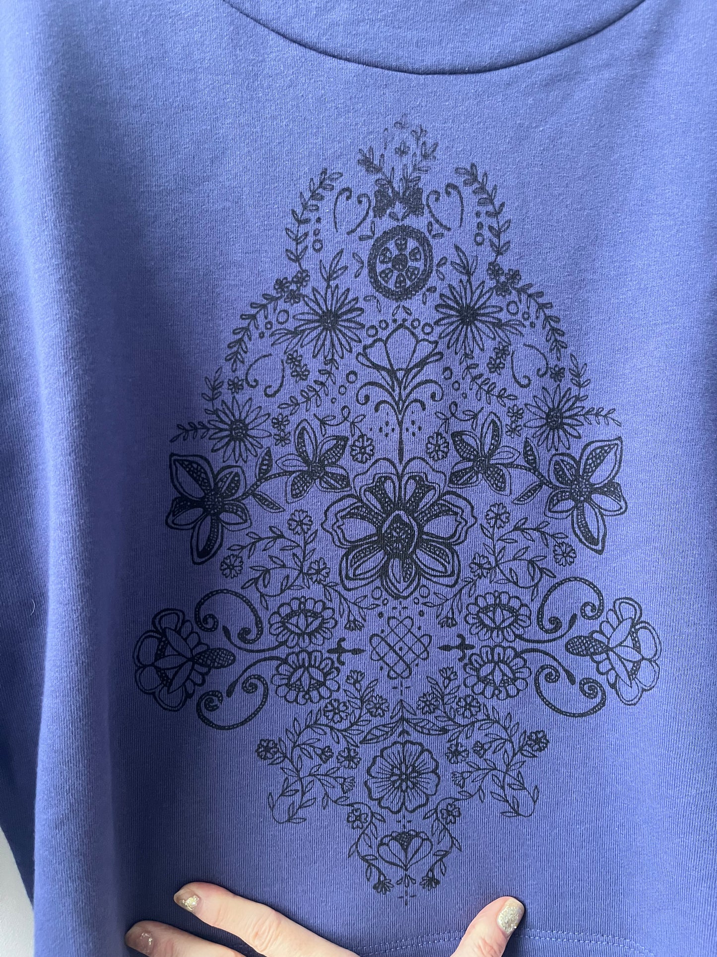 Chandail molletonné sérigraphié Hannay violet M DEFECT