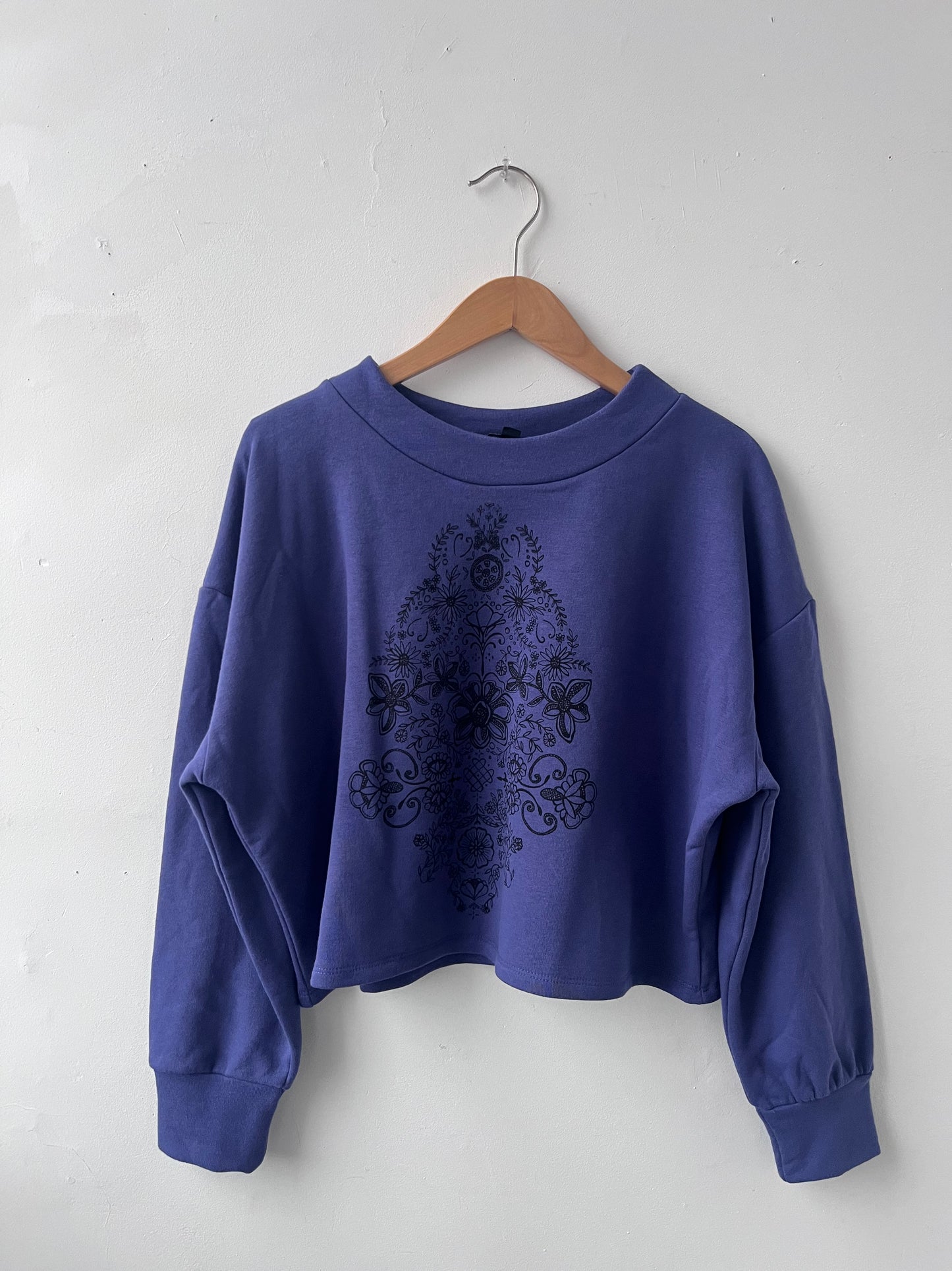 Chandail molletonné sérigraphié Hannay violet L DEFECT