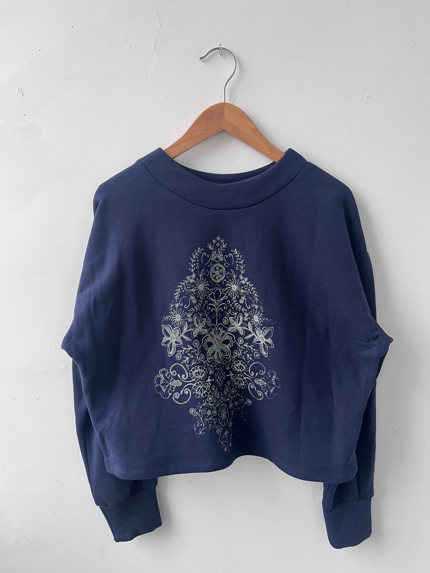 Chandail molletonné Hannay bleu marine M DEFECT